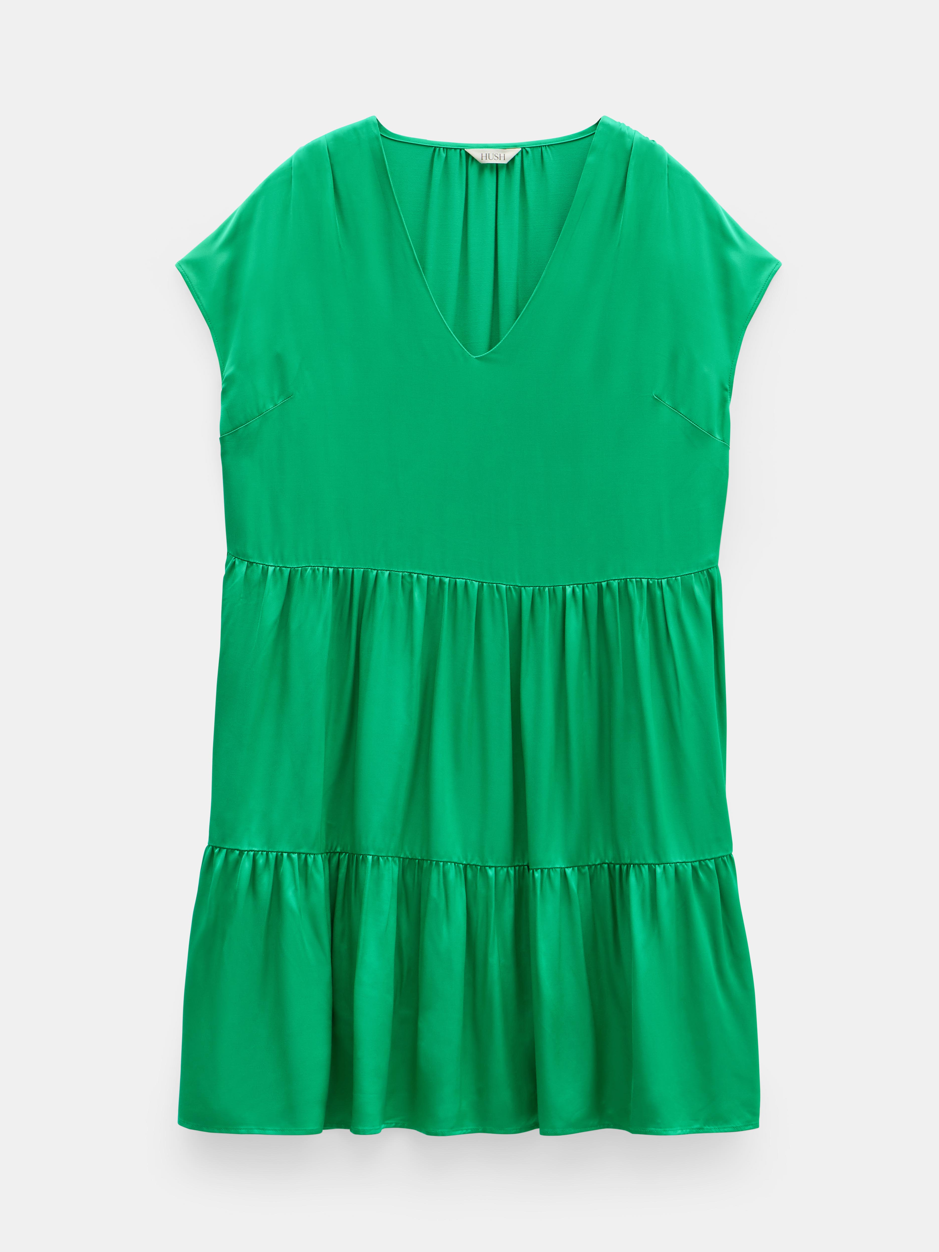 Lily Oversized Satin Gathers Mini Dress