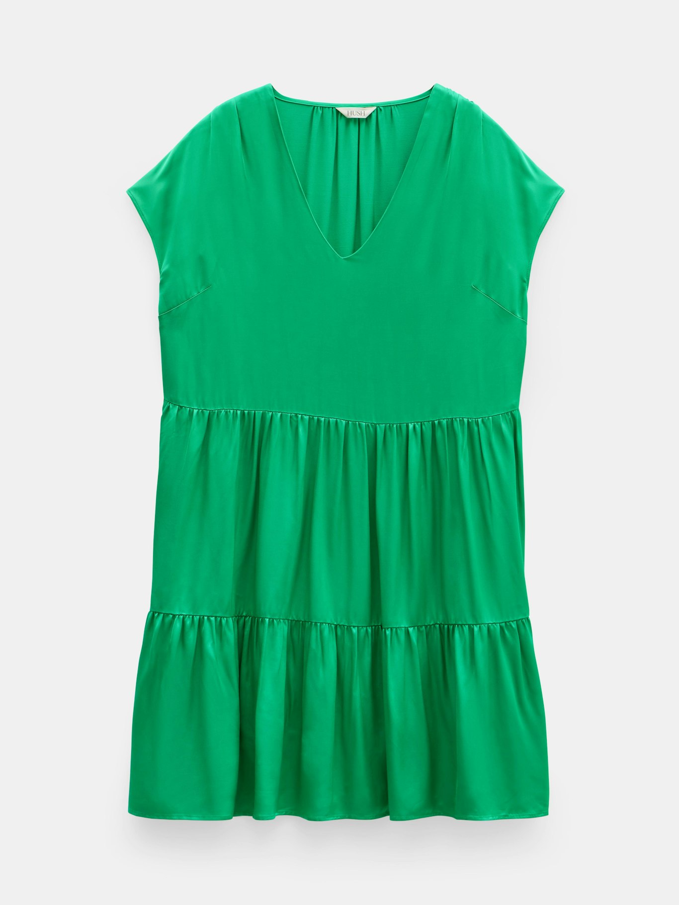 011412-2158-07 Lily Oversized Satin Gathers Mini Dress