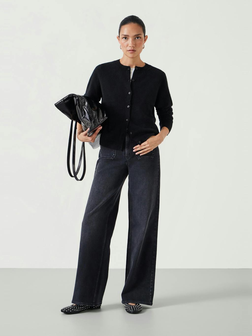 012026-0456-02 Daphne Cashmere Button Through Slim Cardigan