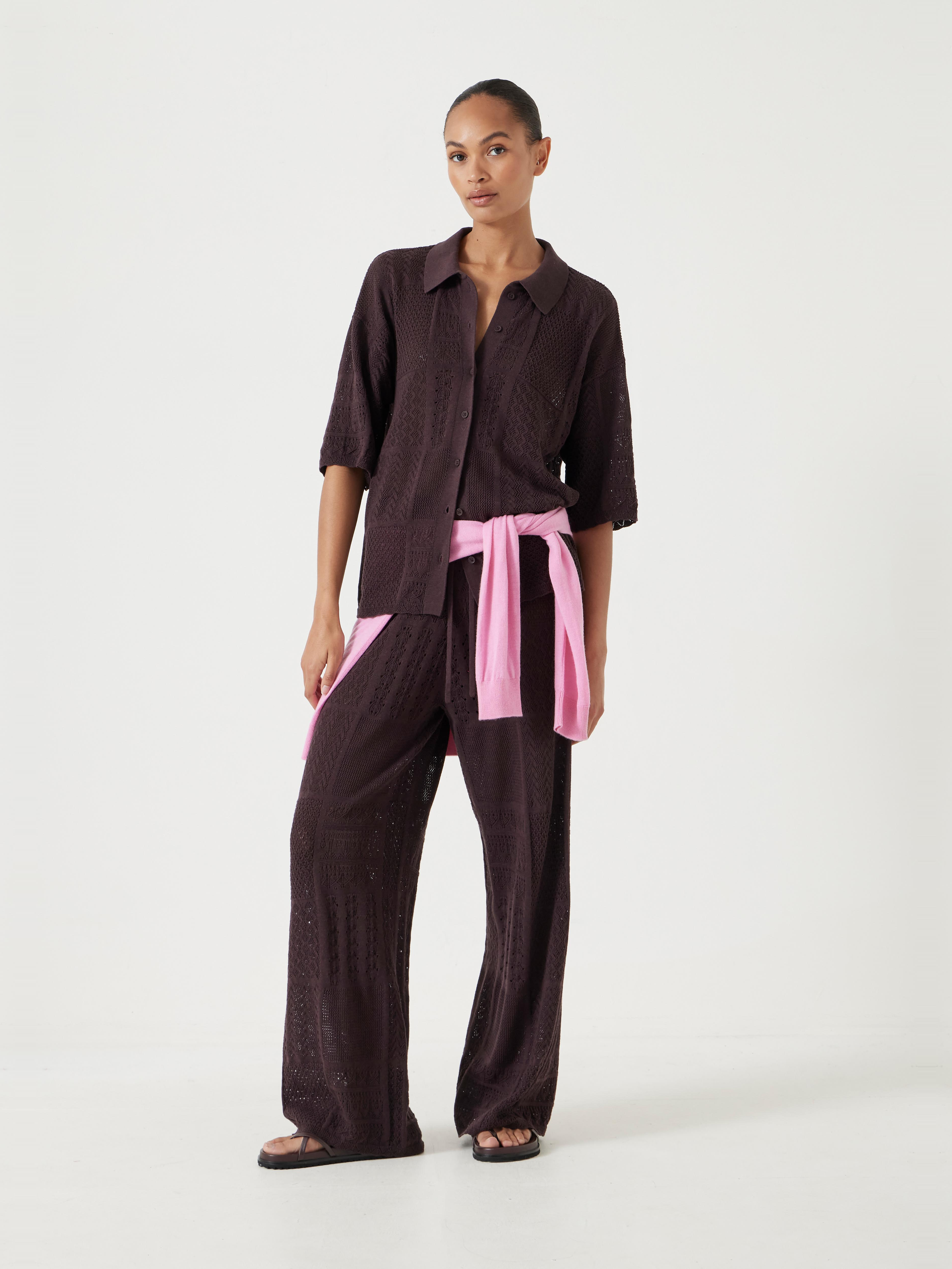 Patchwork Stitch Knitted Top