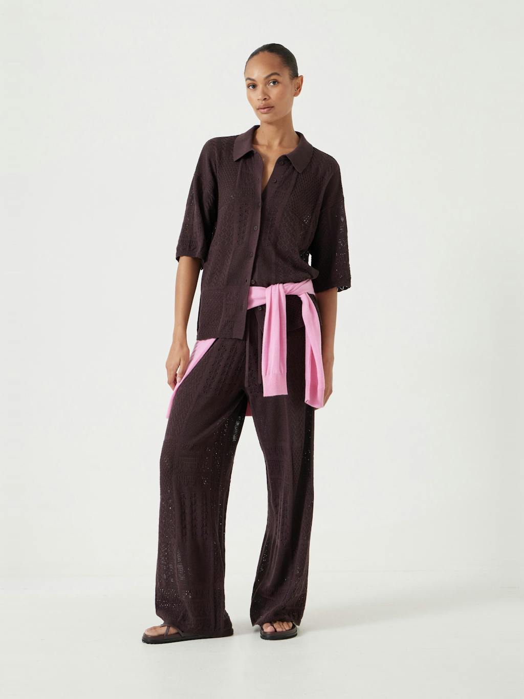 013123-0450-02 Patchwork Stitch Knitted Top