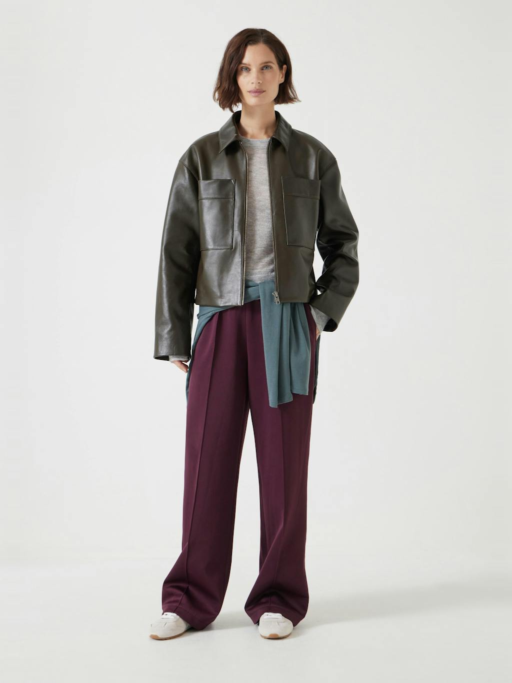 012536-2295-02 Zip Front Leather Jacket