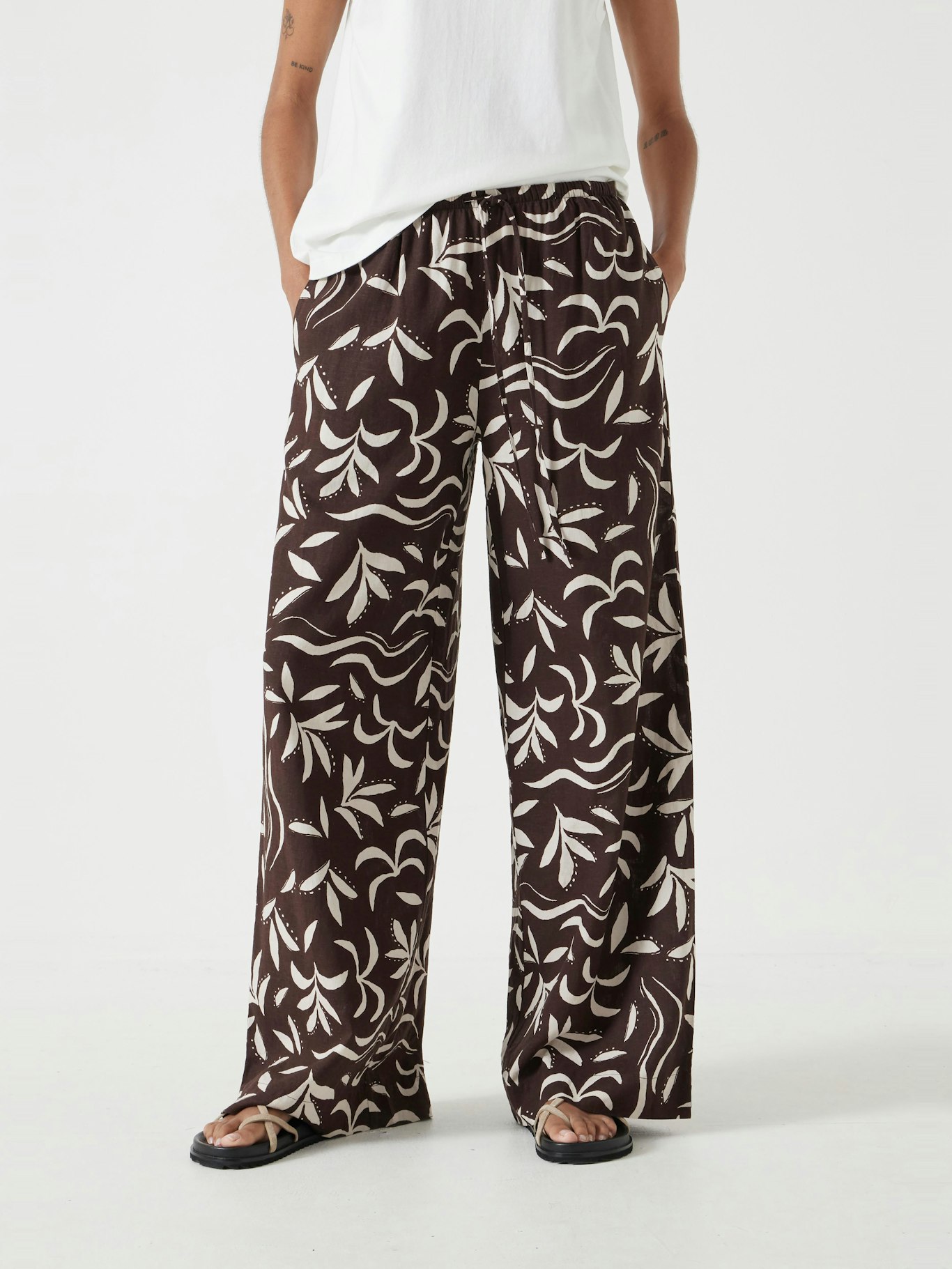 013080-4780-02 Printed Linen Blend Trousers
