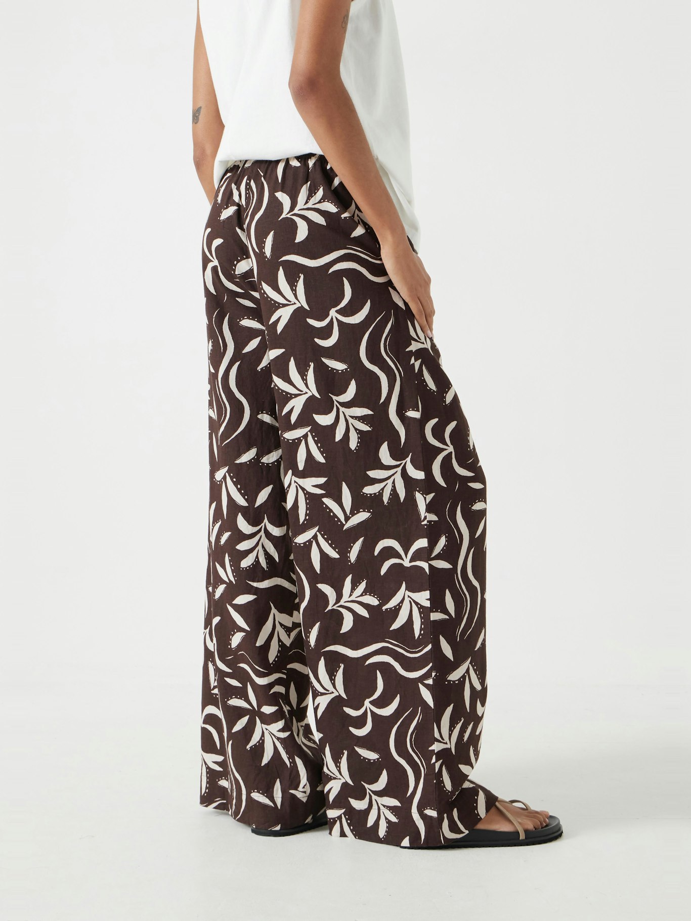 013080-4780-03 Printed Linen Blend Trousers