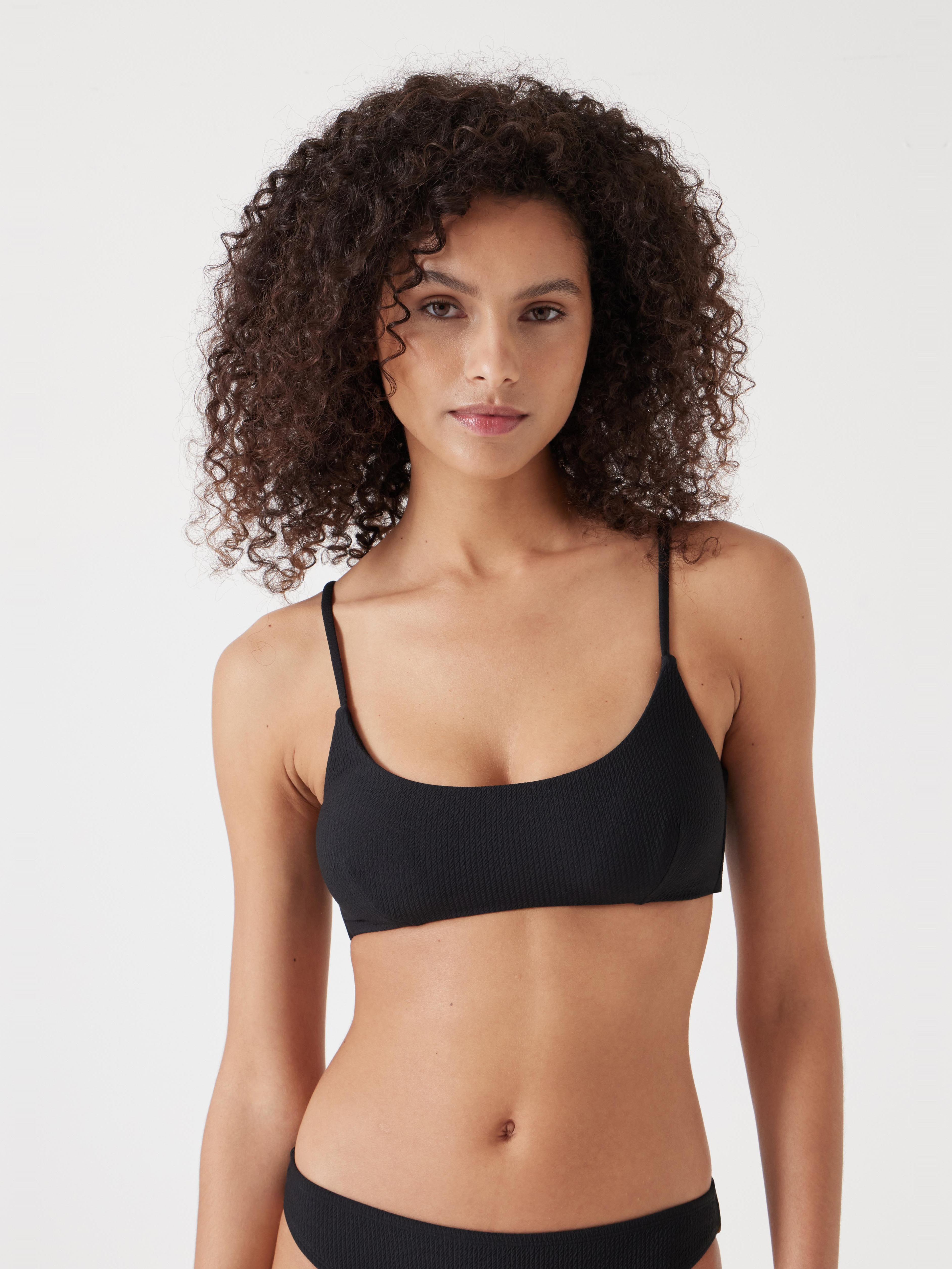 Square Neck Texture Bikini Top
