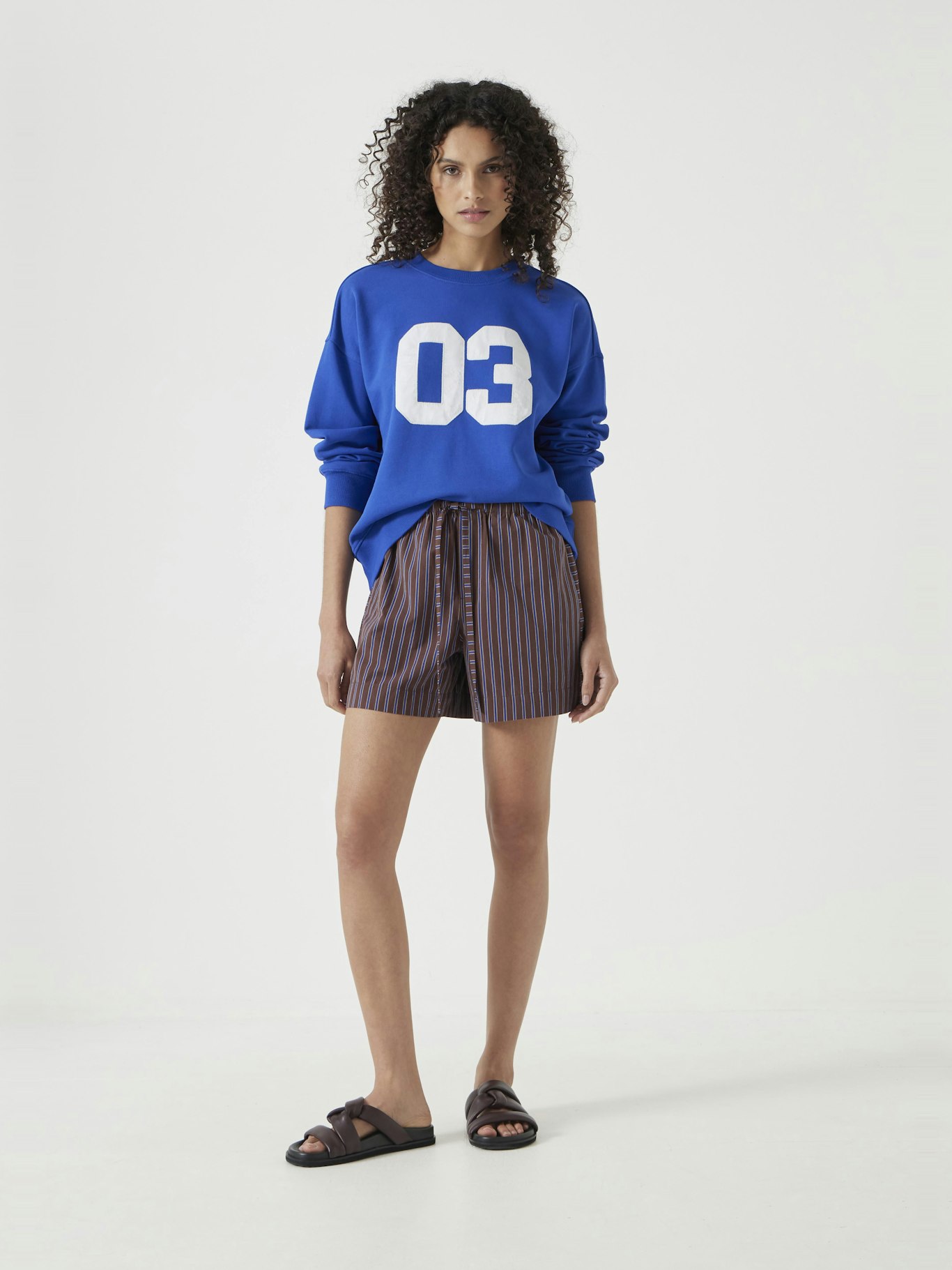 012985-0083-01 Margot Cotton Poplin Stripe Pull On Boxer Shorts
