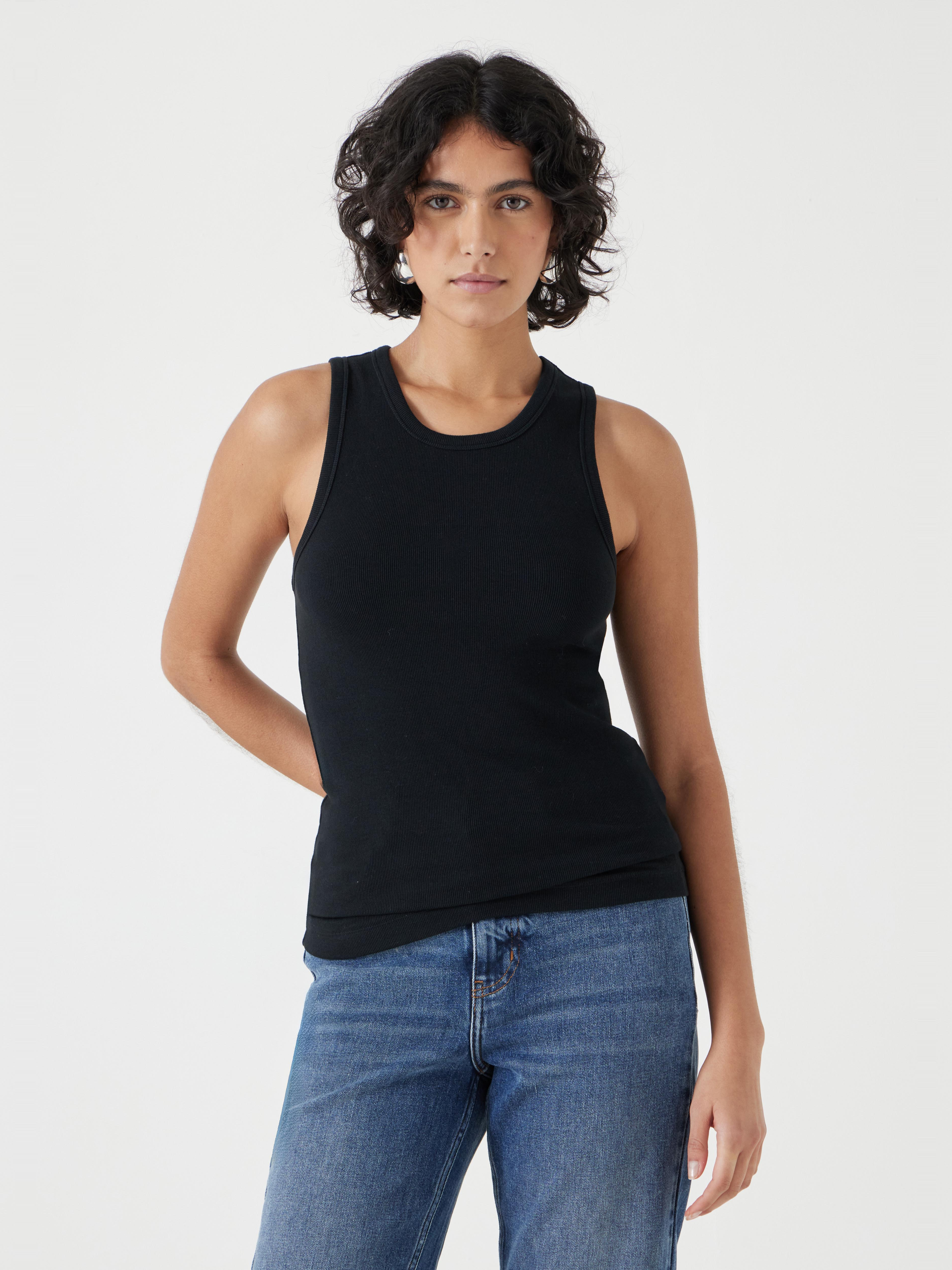 High Neck Ribbed Vest