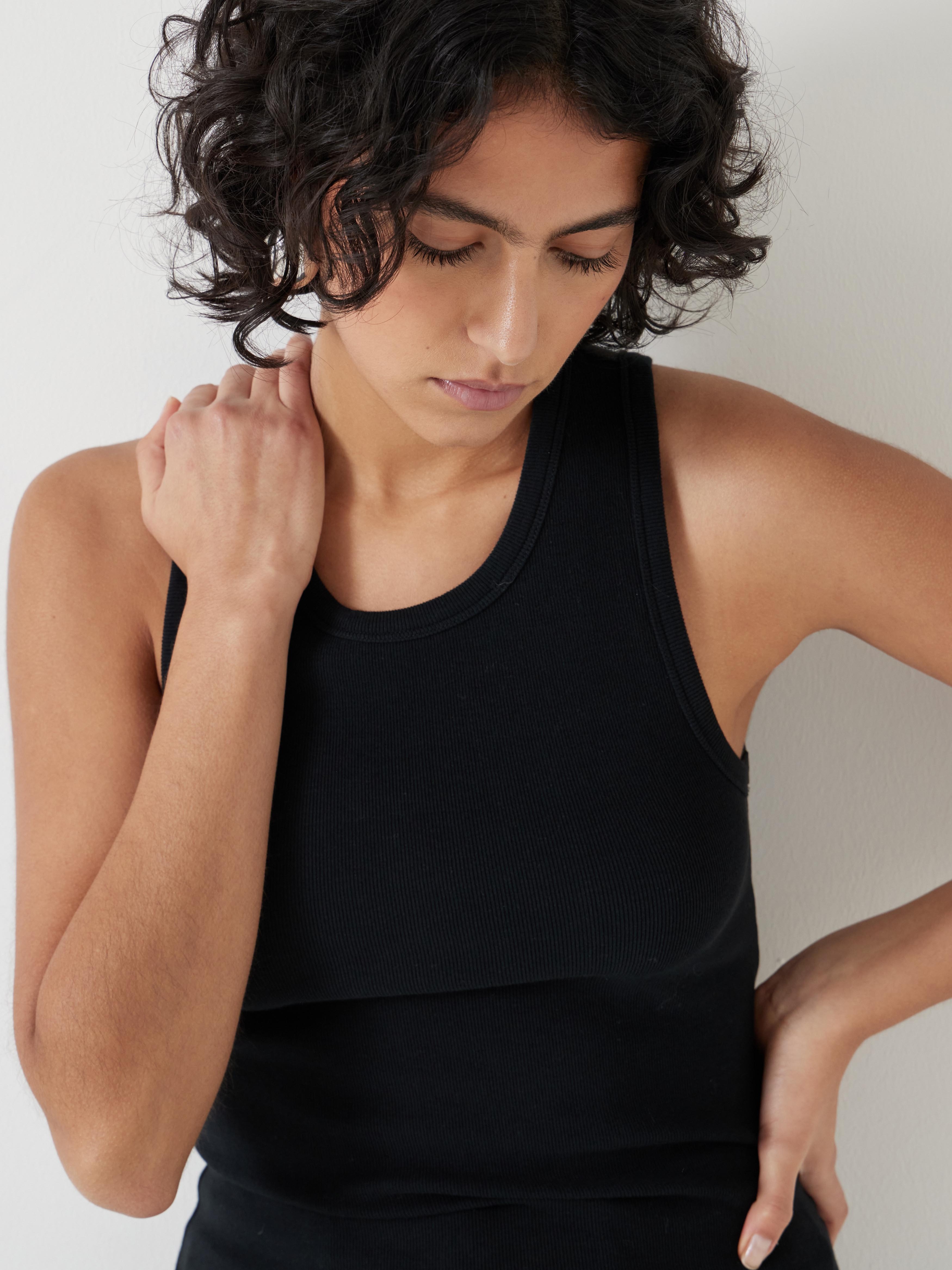 High Neck Ribbed Vest