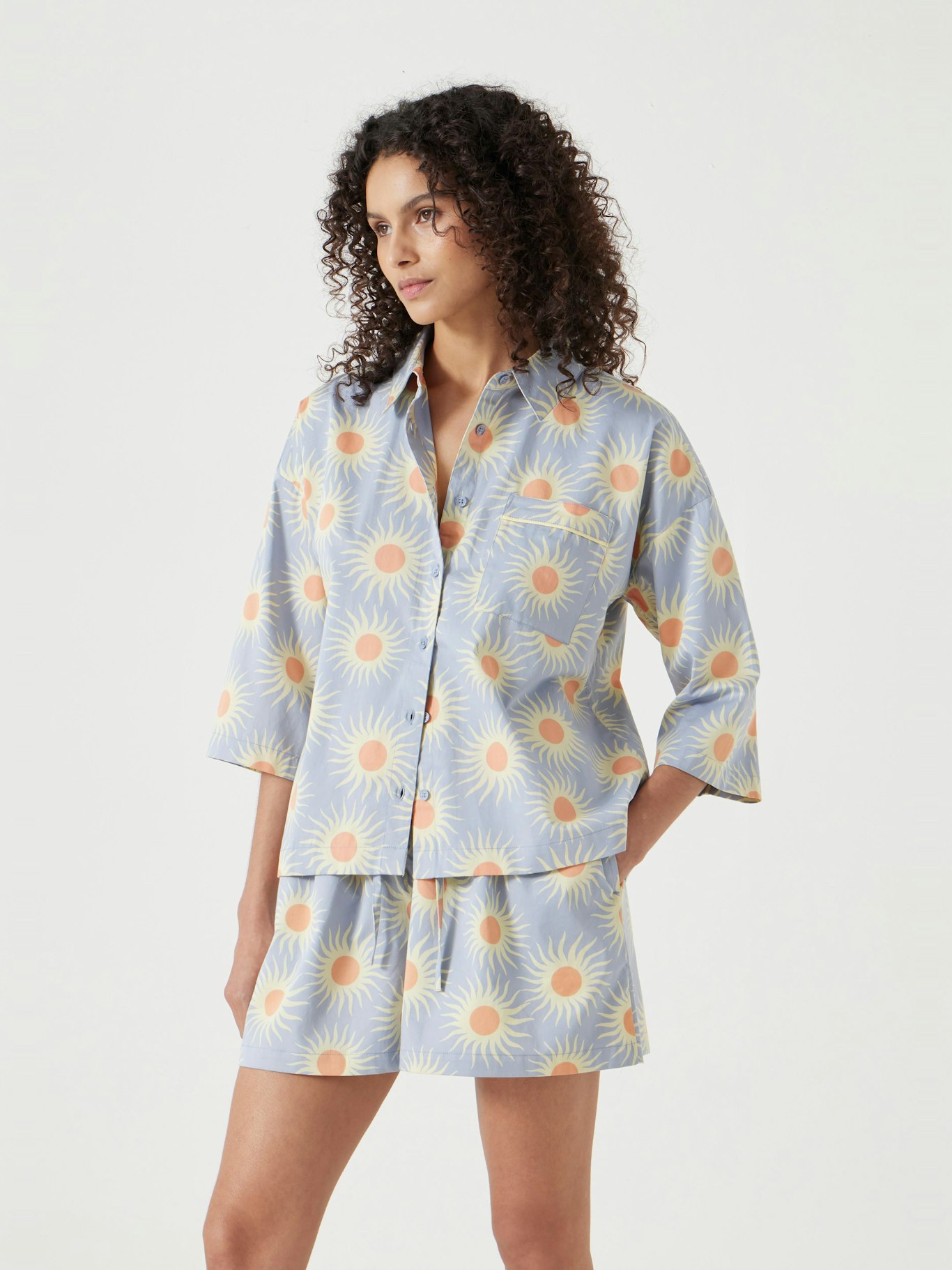 013565-4737-01 Cotton Sateen Short Pyjamas Set