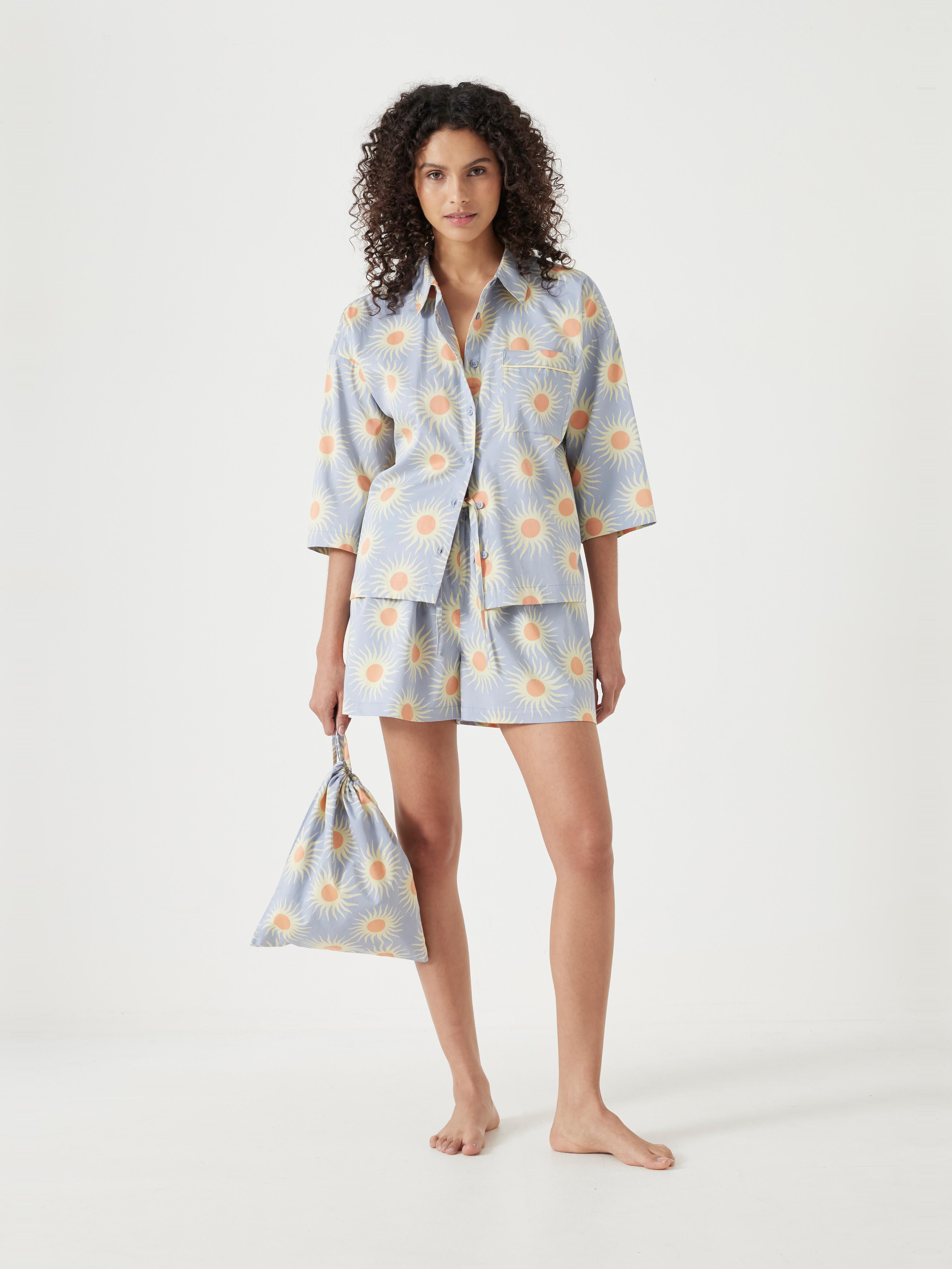 Cotton Sateen Short Pyjamas Set