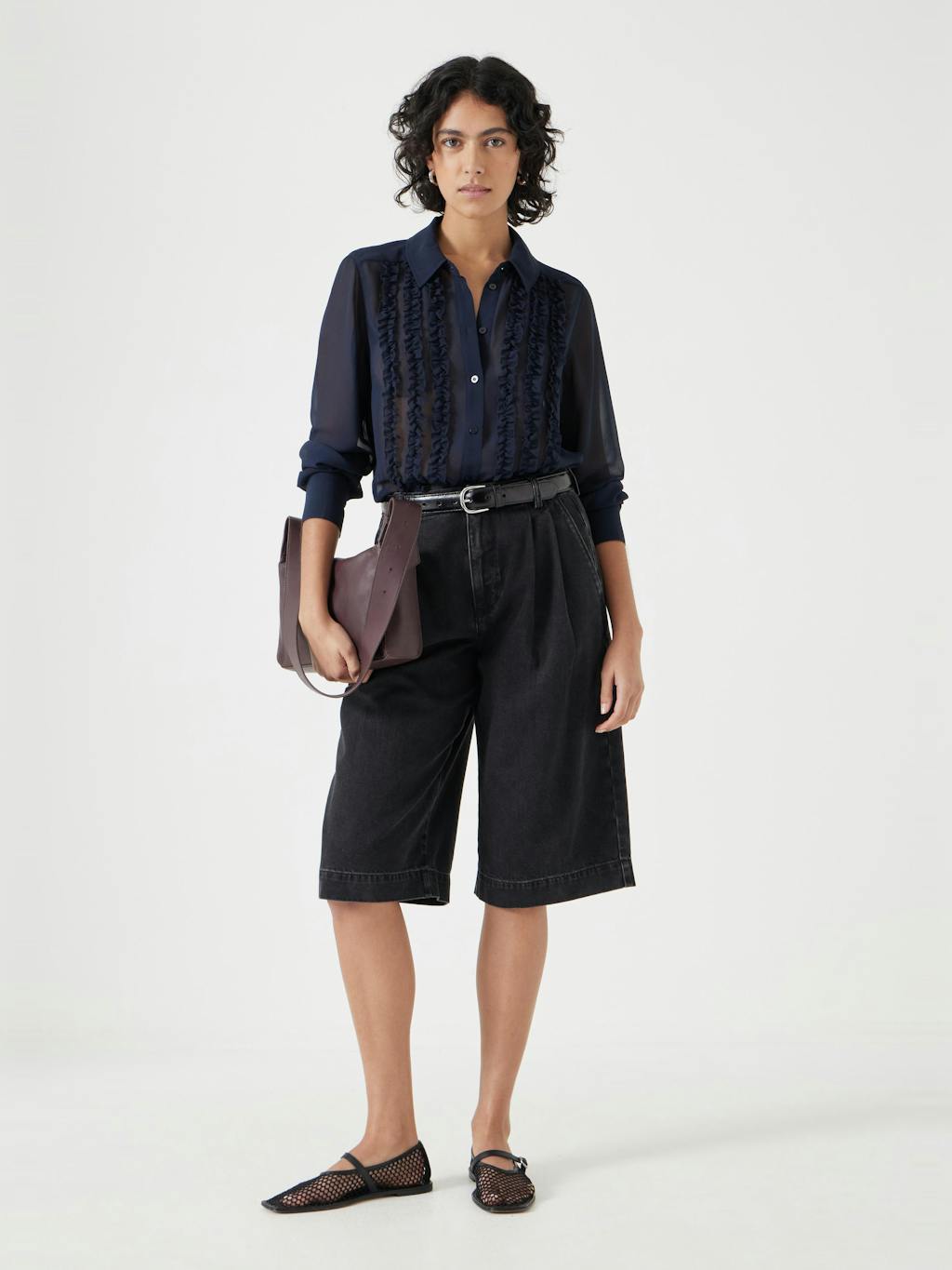 012728-1659-02 Chiffon Ruffle Blouse