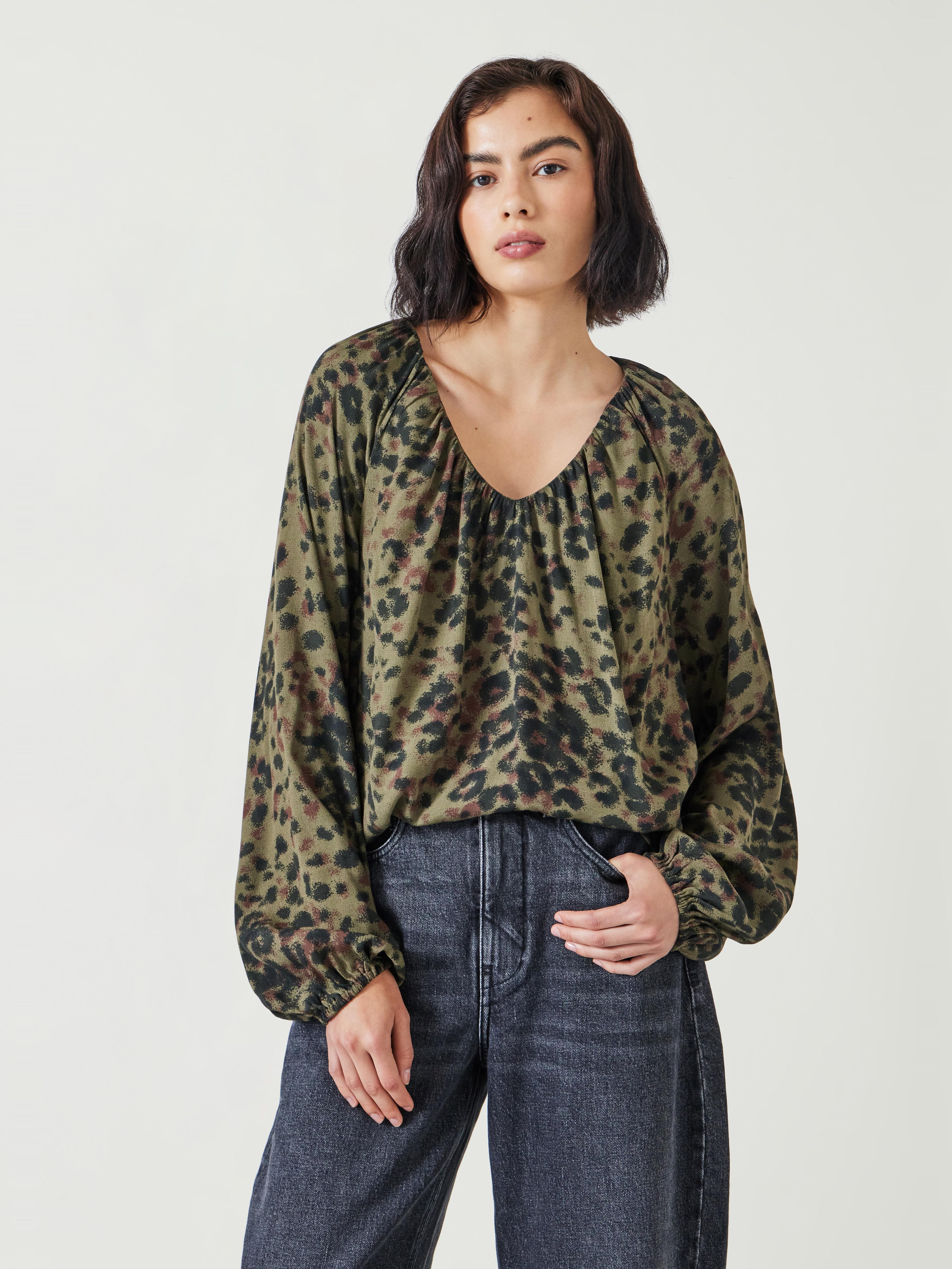Elise V-Neck Printed Blouse