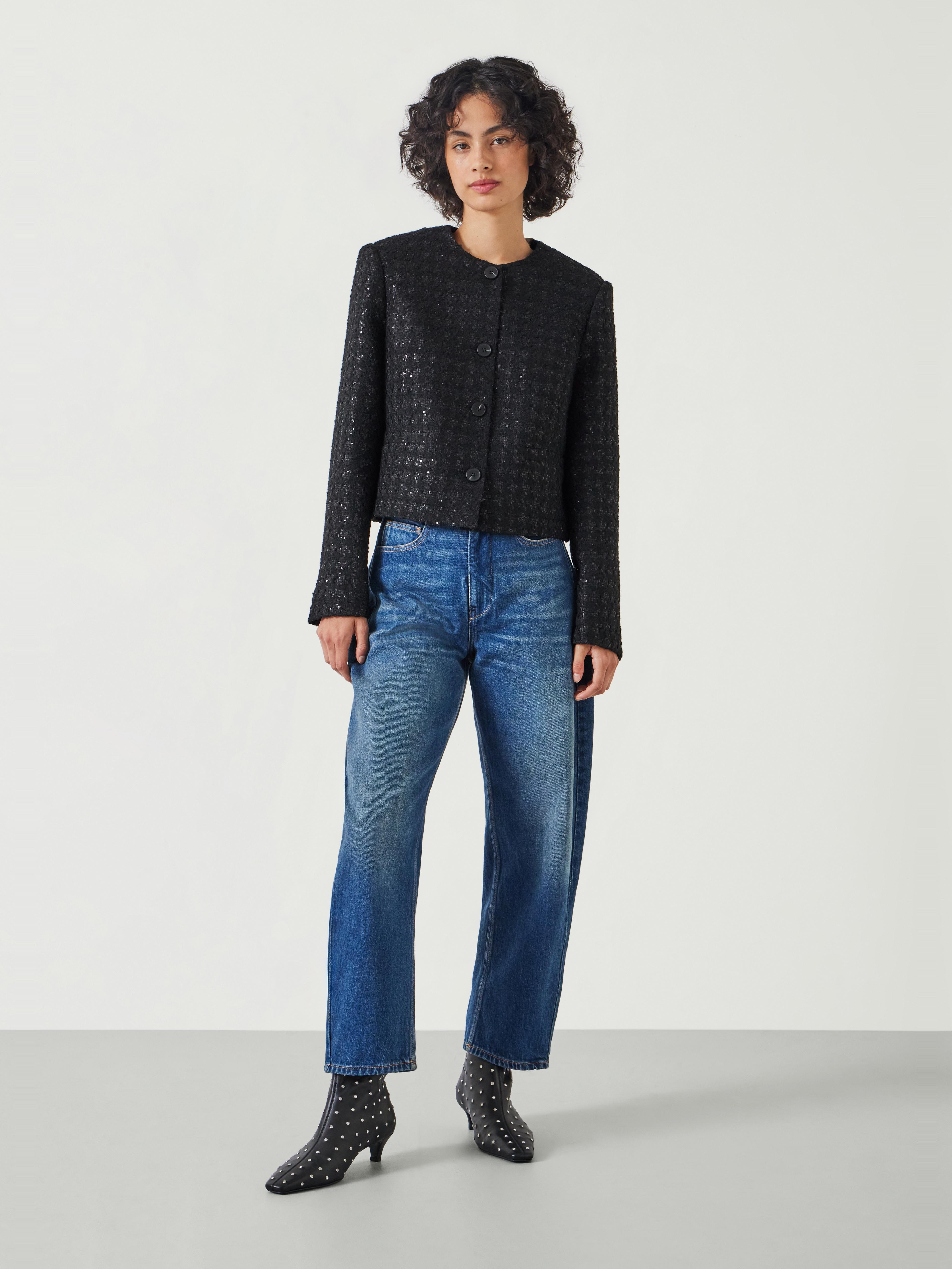 Ester Sequin Boucle Jacket | Black | hush