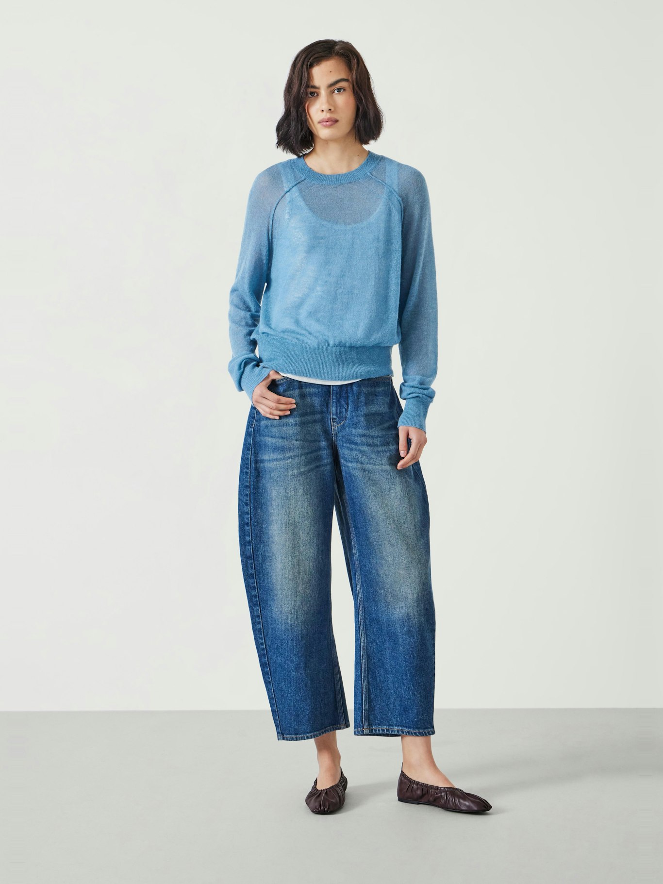 011743-4673-02 Elsie Gauzy Wool Blend Crew Jumper
