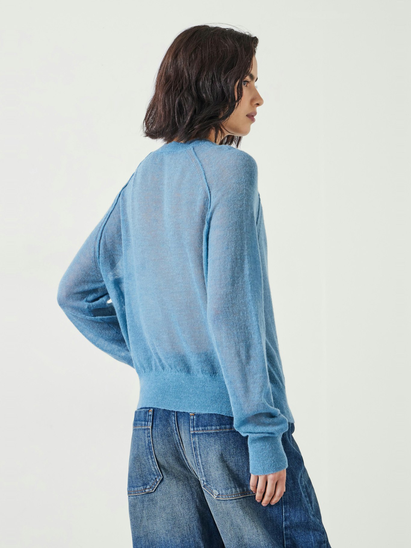 011743-4673-03 Elsie Gauzy Wool Blend Crew Jumper