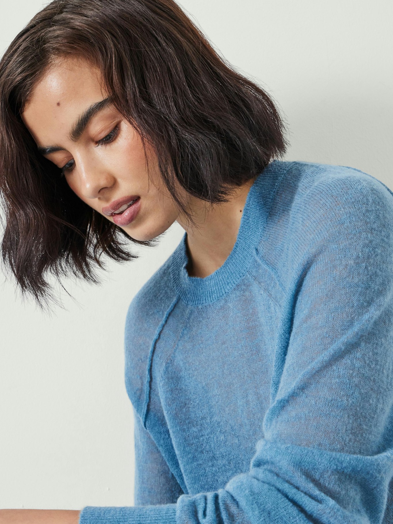 011743-4673-04 Elsie Gauzy Wool Blend Crew Jumper