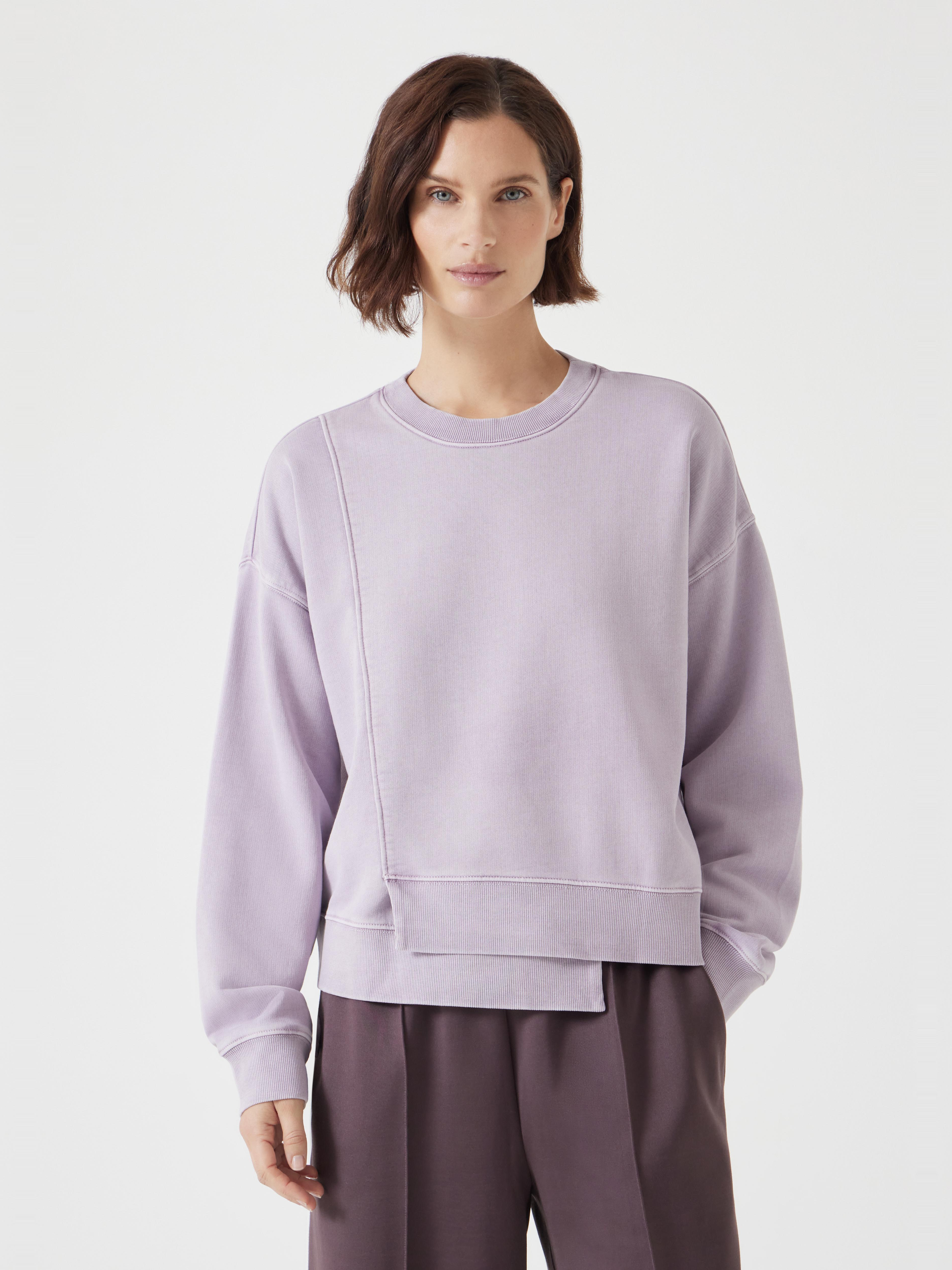 Asymmetric Layered Washed Sweatshirt