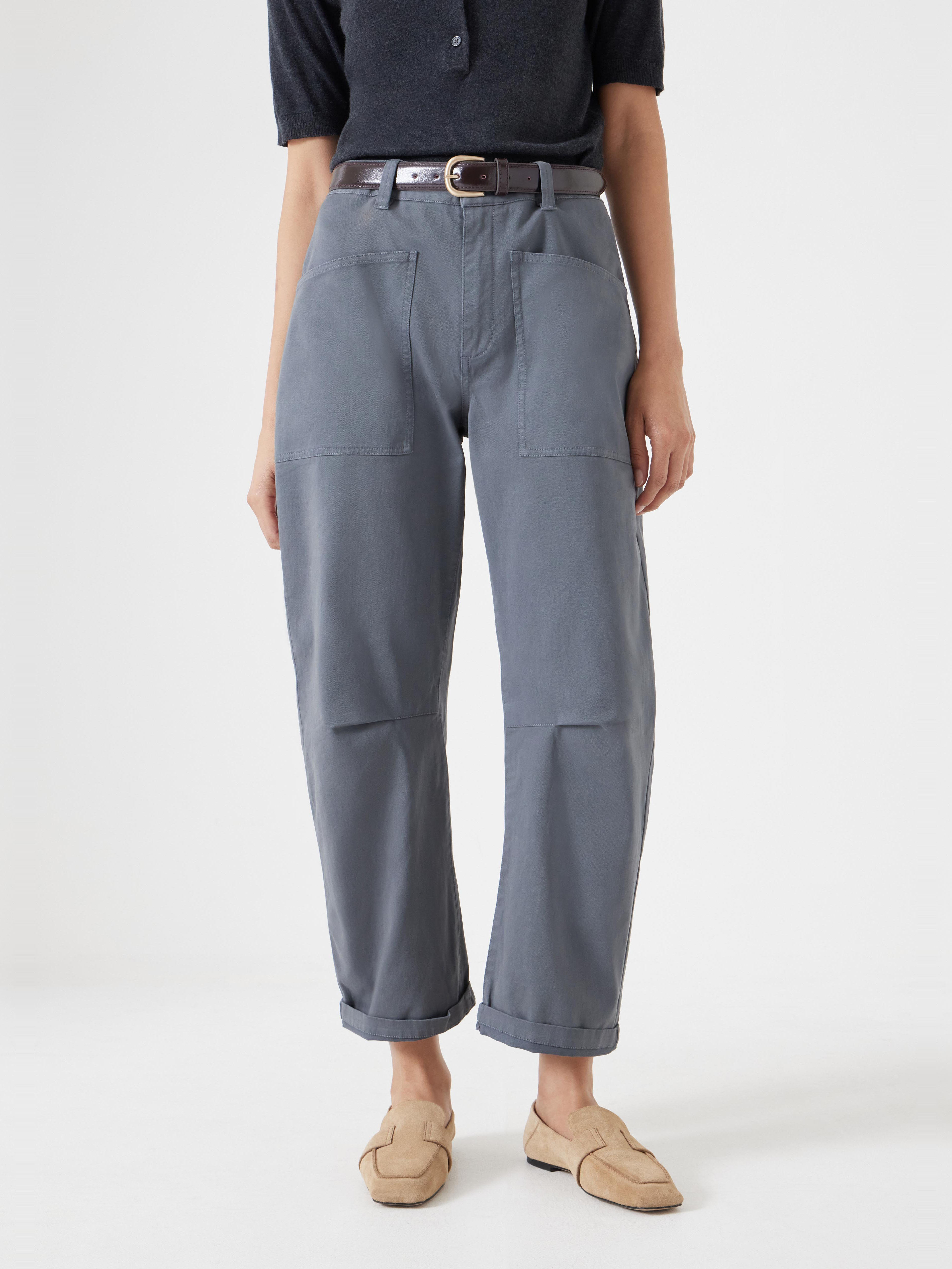 Cordi Barrel Leg Cotton Trousers
