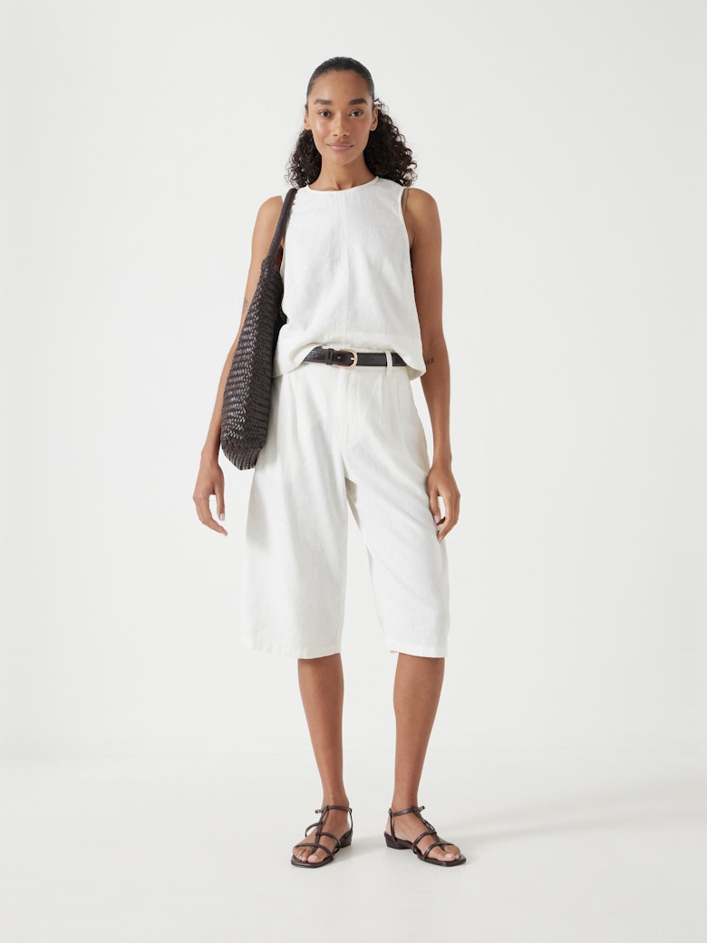 Lya Linen Blend Long Bermuda Shorts