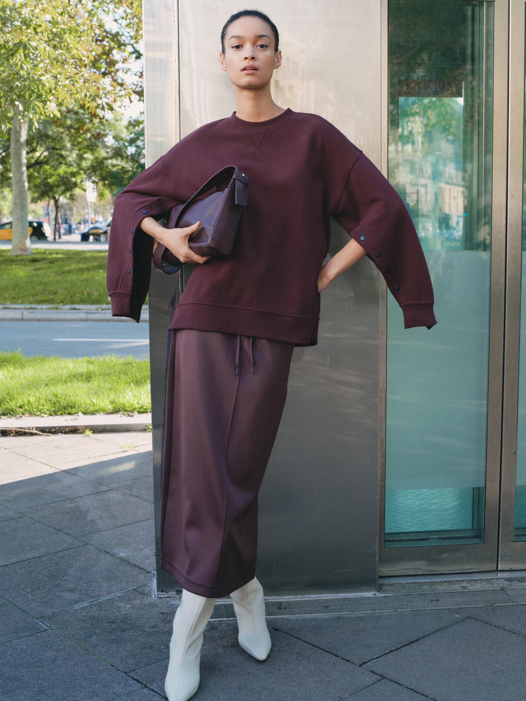 Popper Detail Sweatshirt