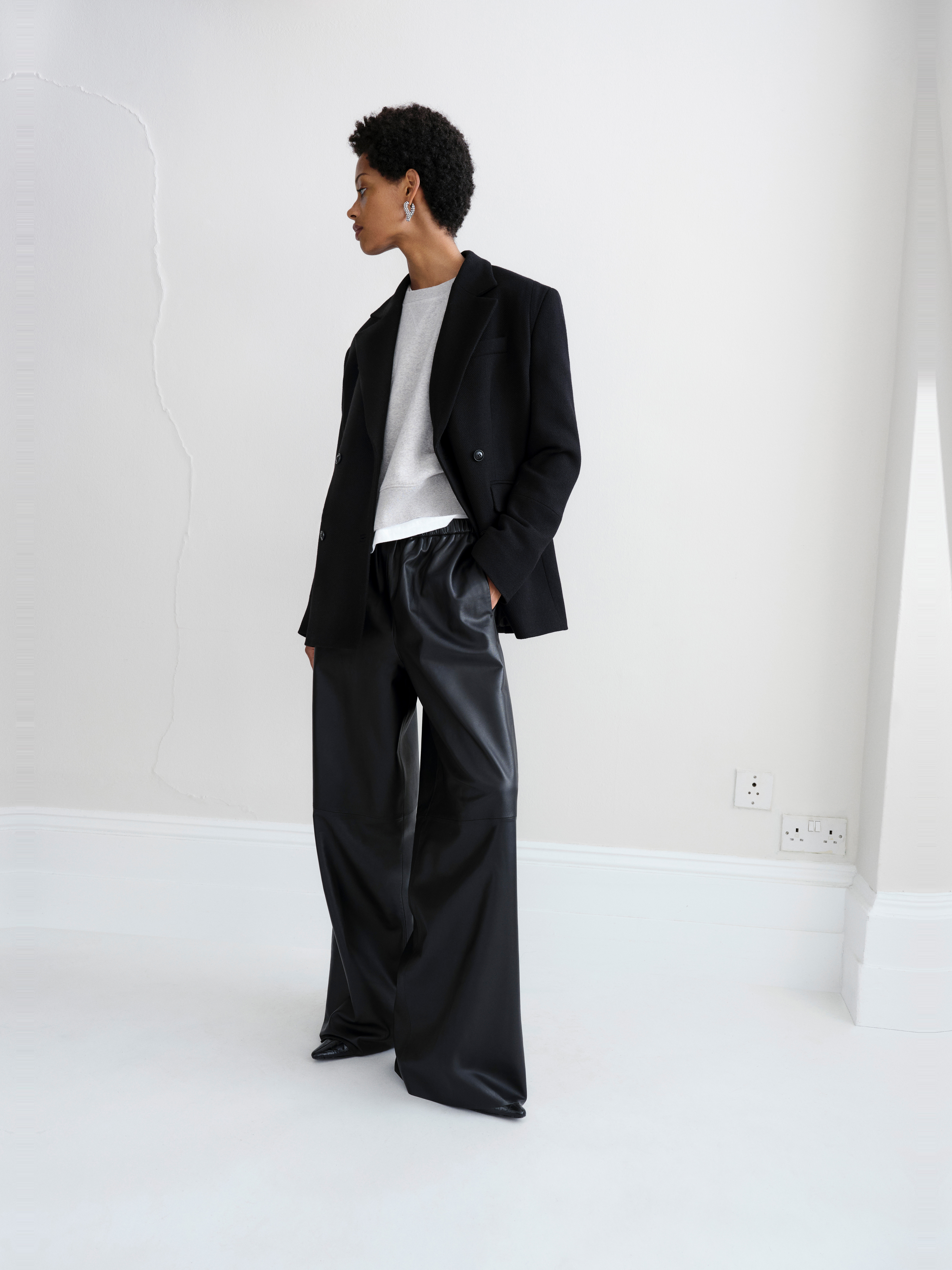 Agatha Leather Pull On Trousers