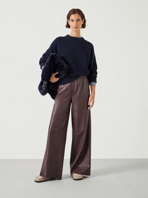 Agatha Leather Pull On Trousers