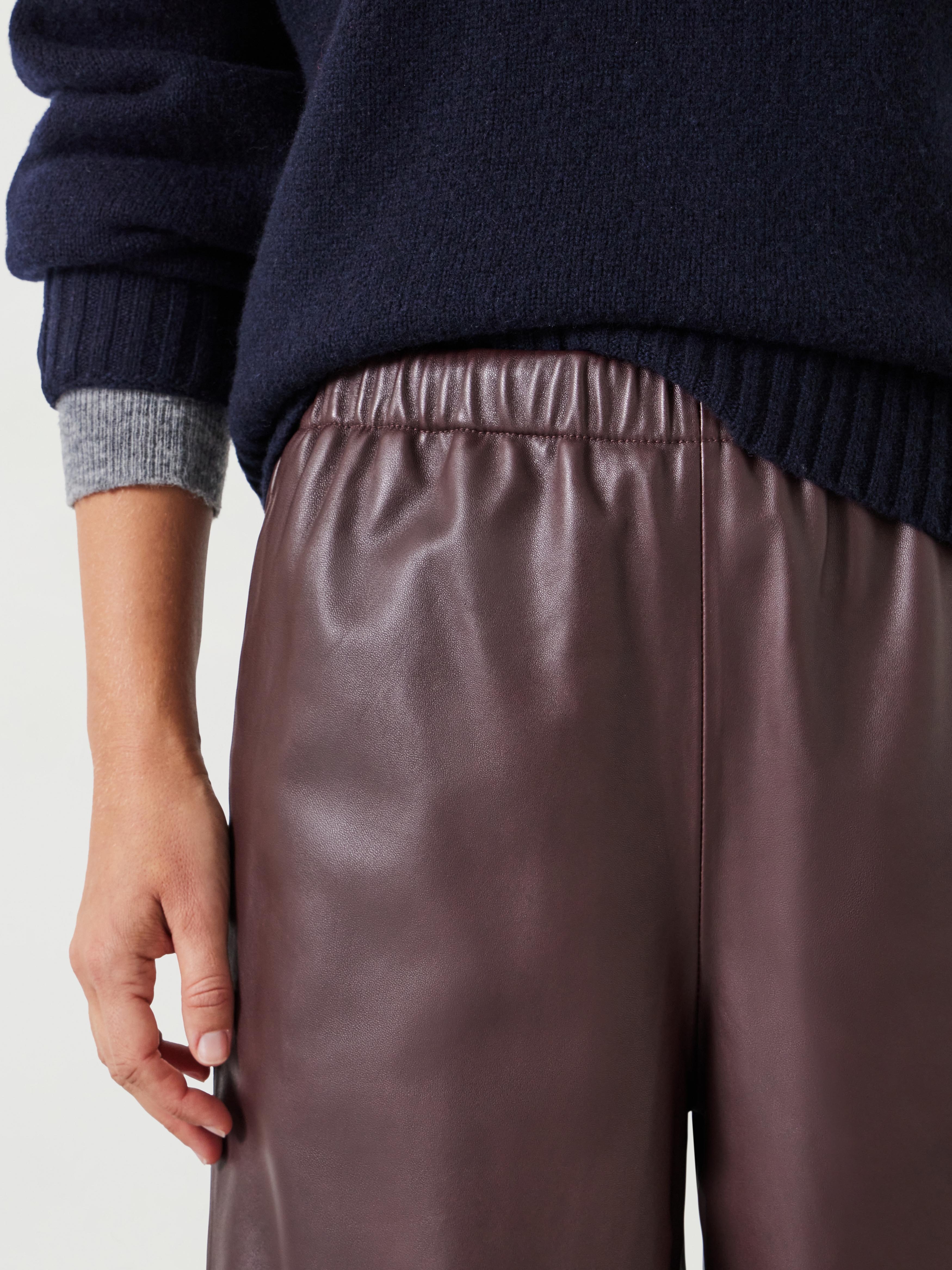 Agatha Leather Pull On Trousers