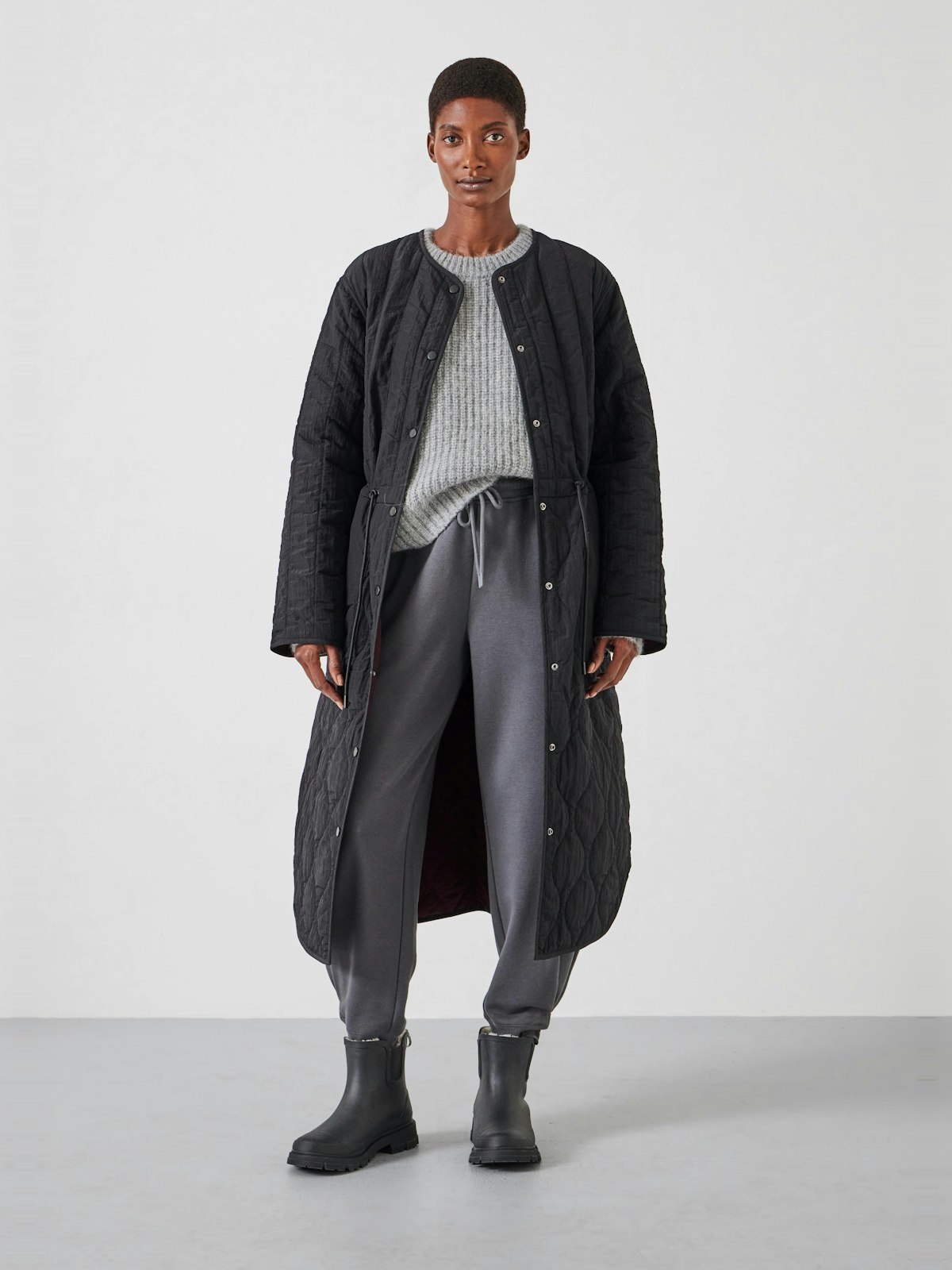 Harriet Quilted Reversible Waterproof Jacket | Black Burgundy Red