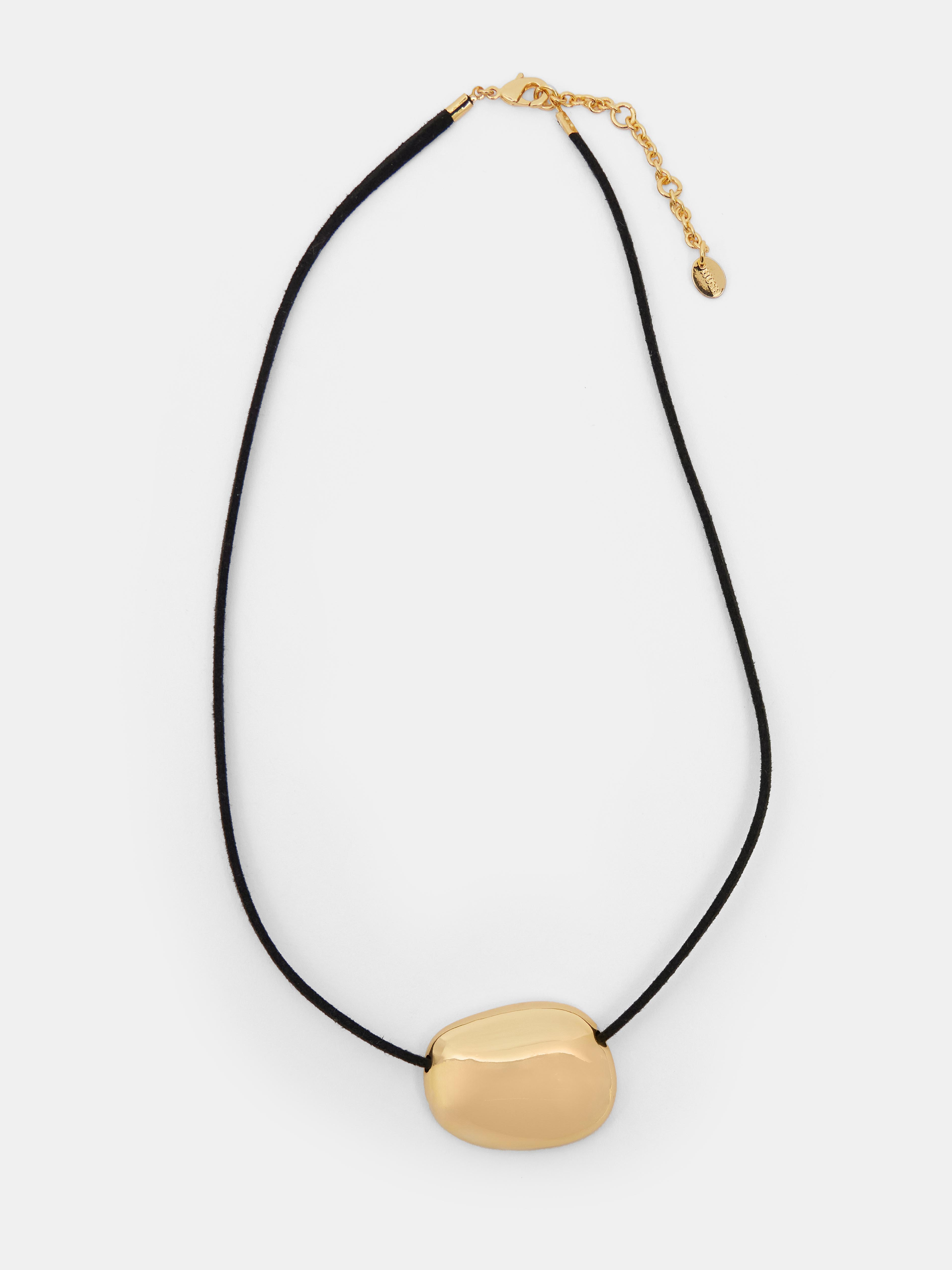 Pebble Pendant Cord Necklace