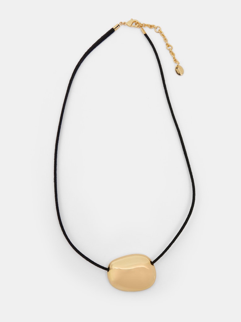 Pebble Pendant Cord Necklace