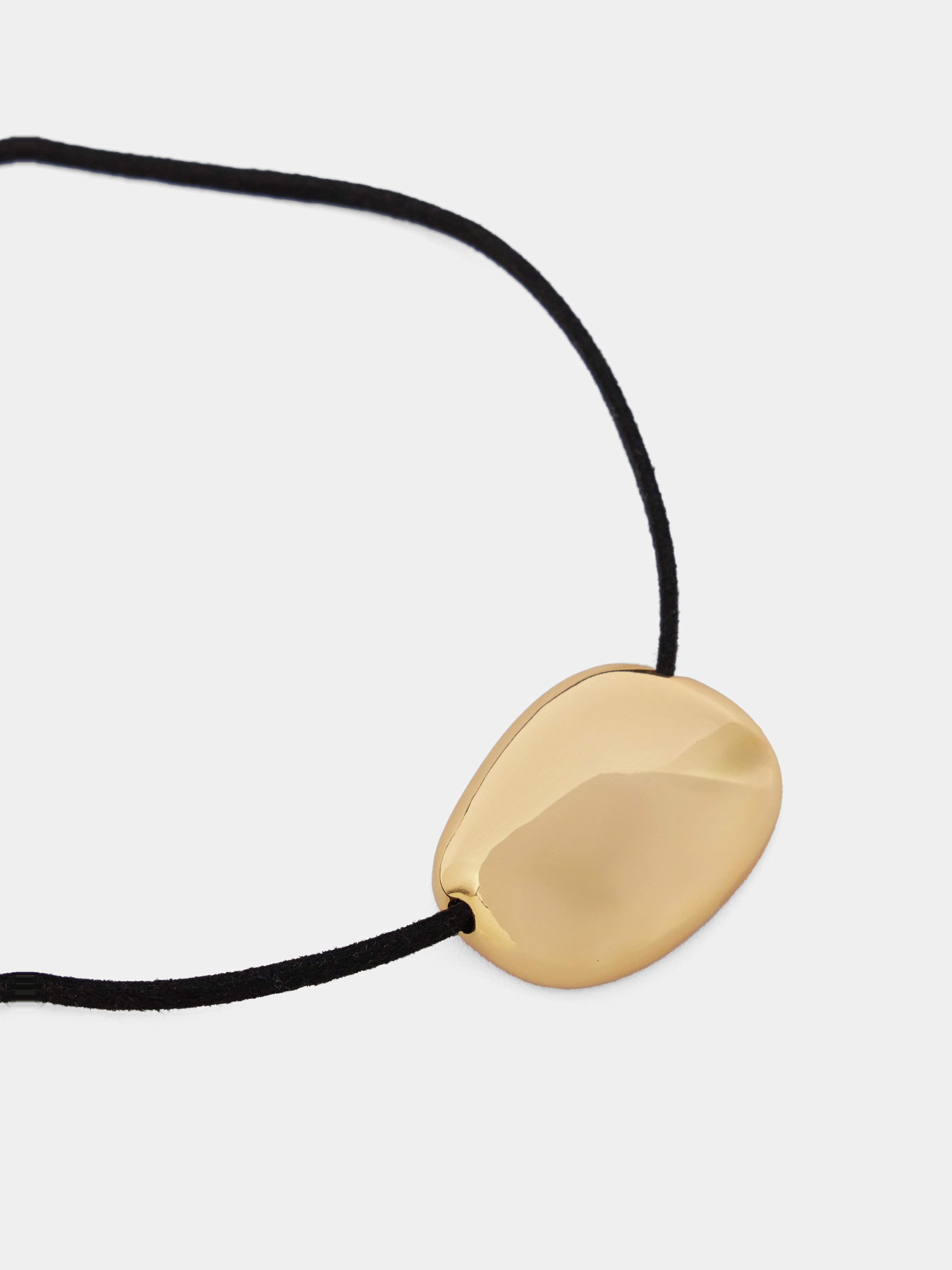 Pebble Pendant Cord Necklace