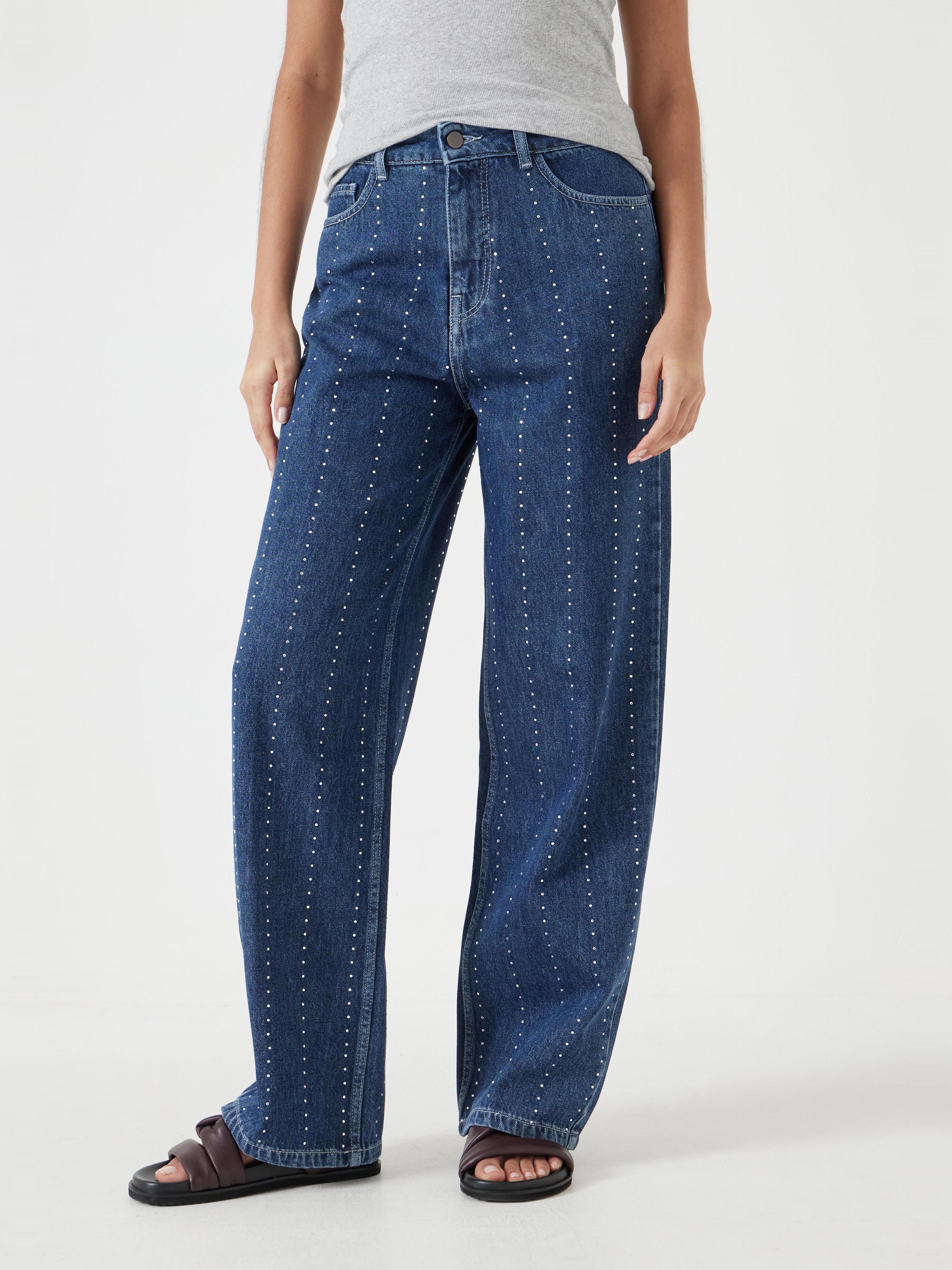 Rhinestone Stripe Jeans
