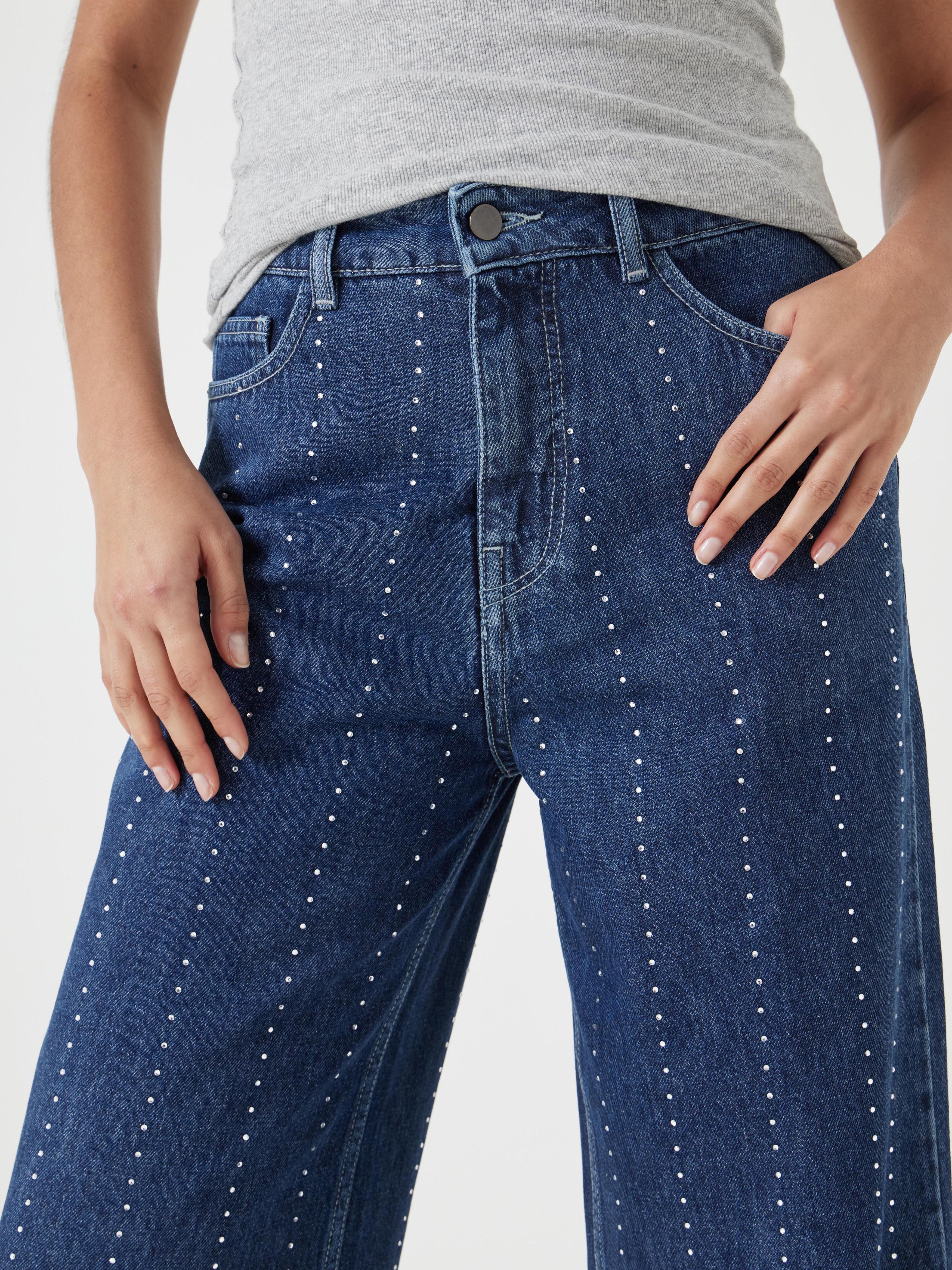 Rhinestone Stripe Jeans