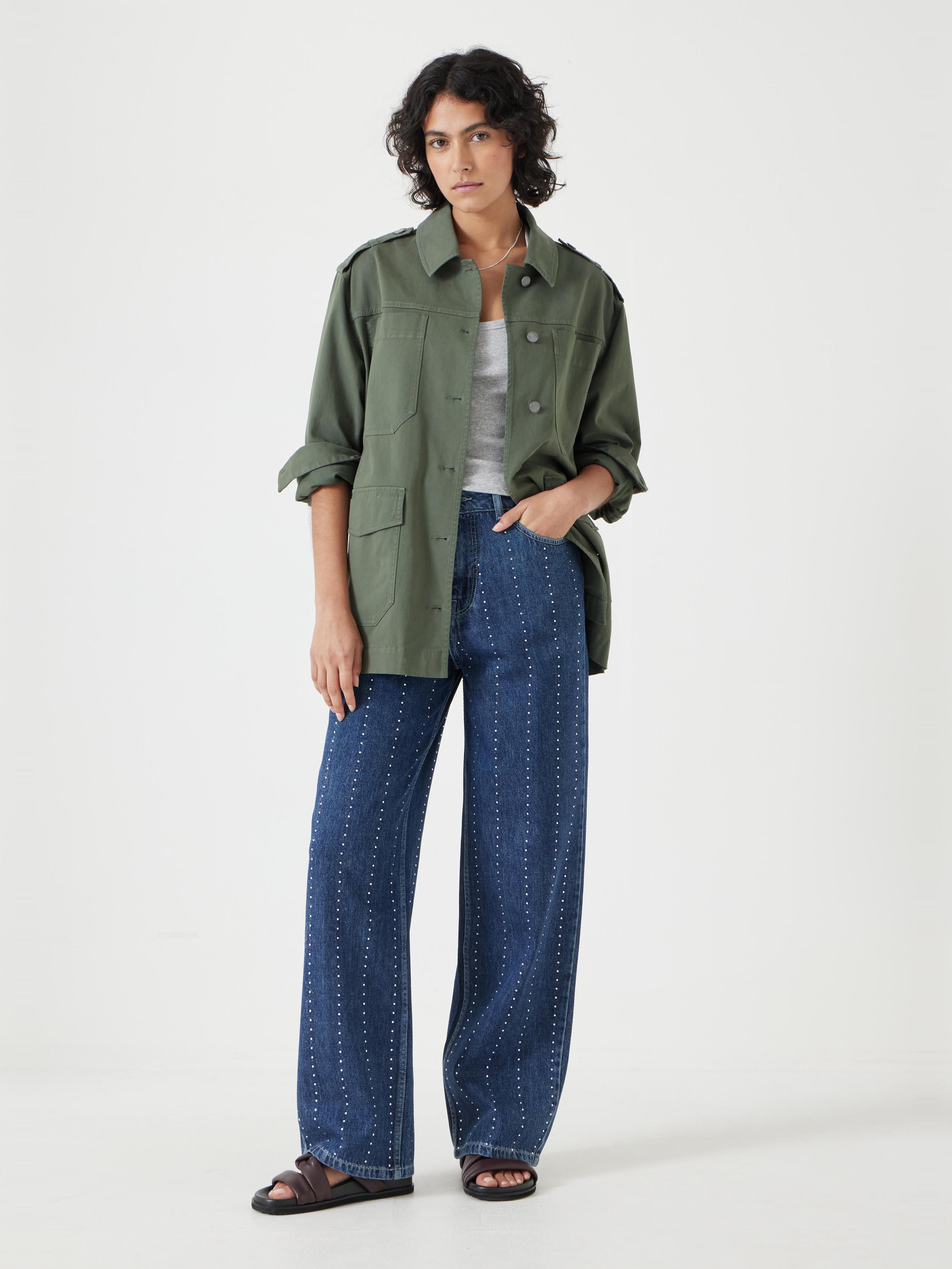 Rhinestone Stripe Jeans