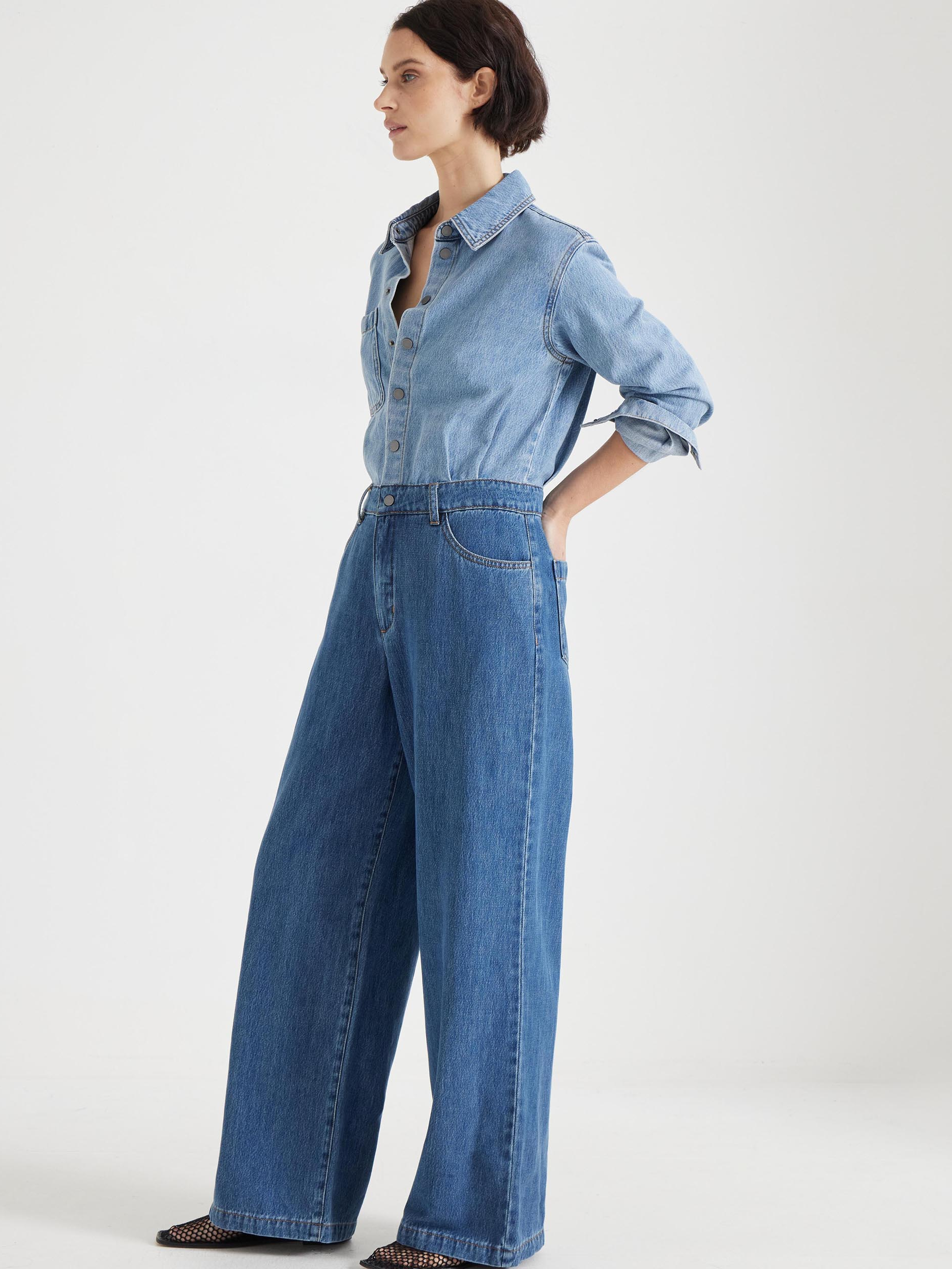 Two Tone Evelyn Denim Jumpsuit