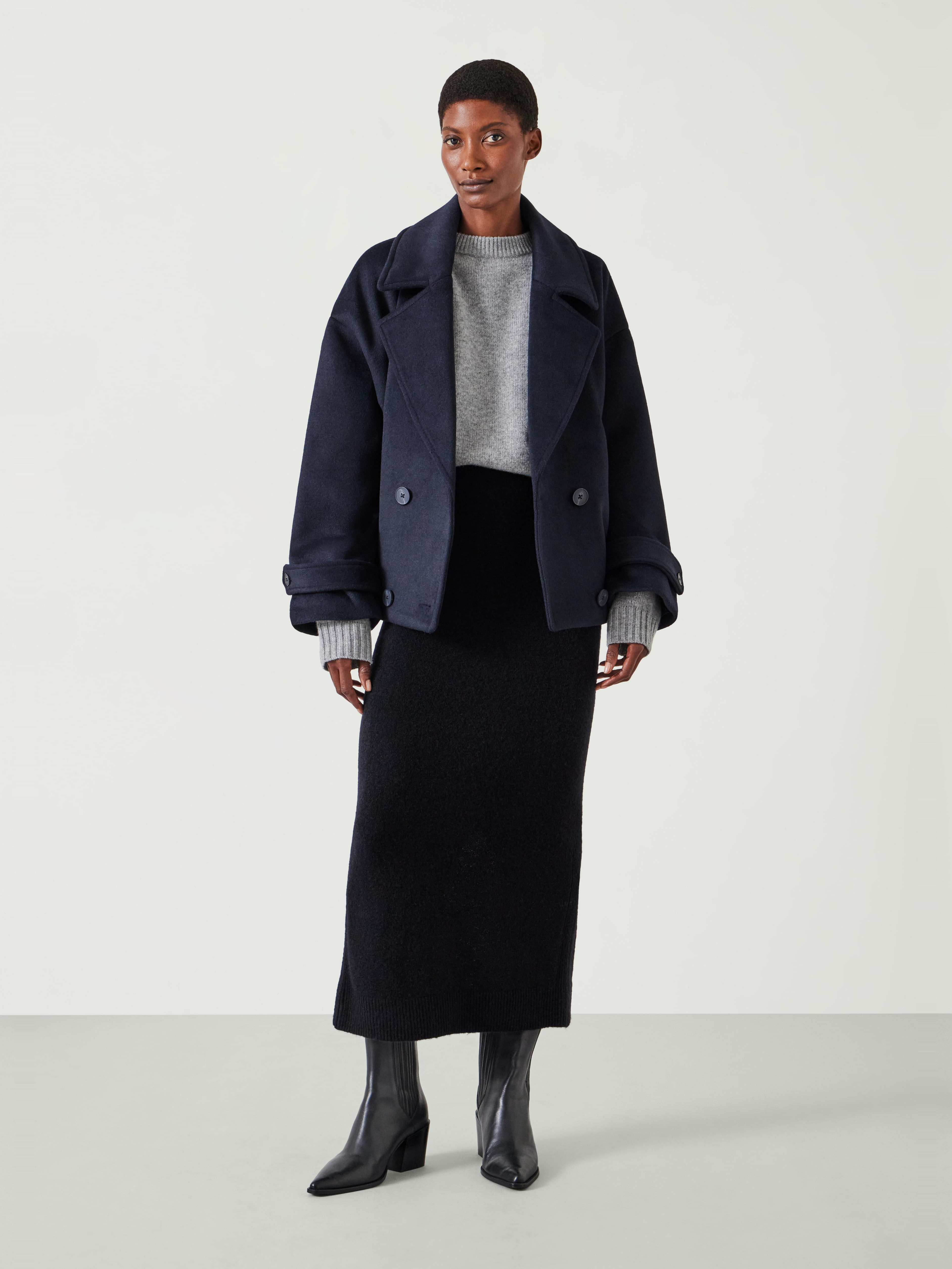 Missy Slim Knitted Wool Blend Midi Skirt