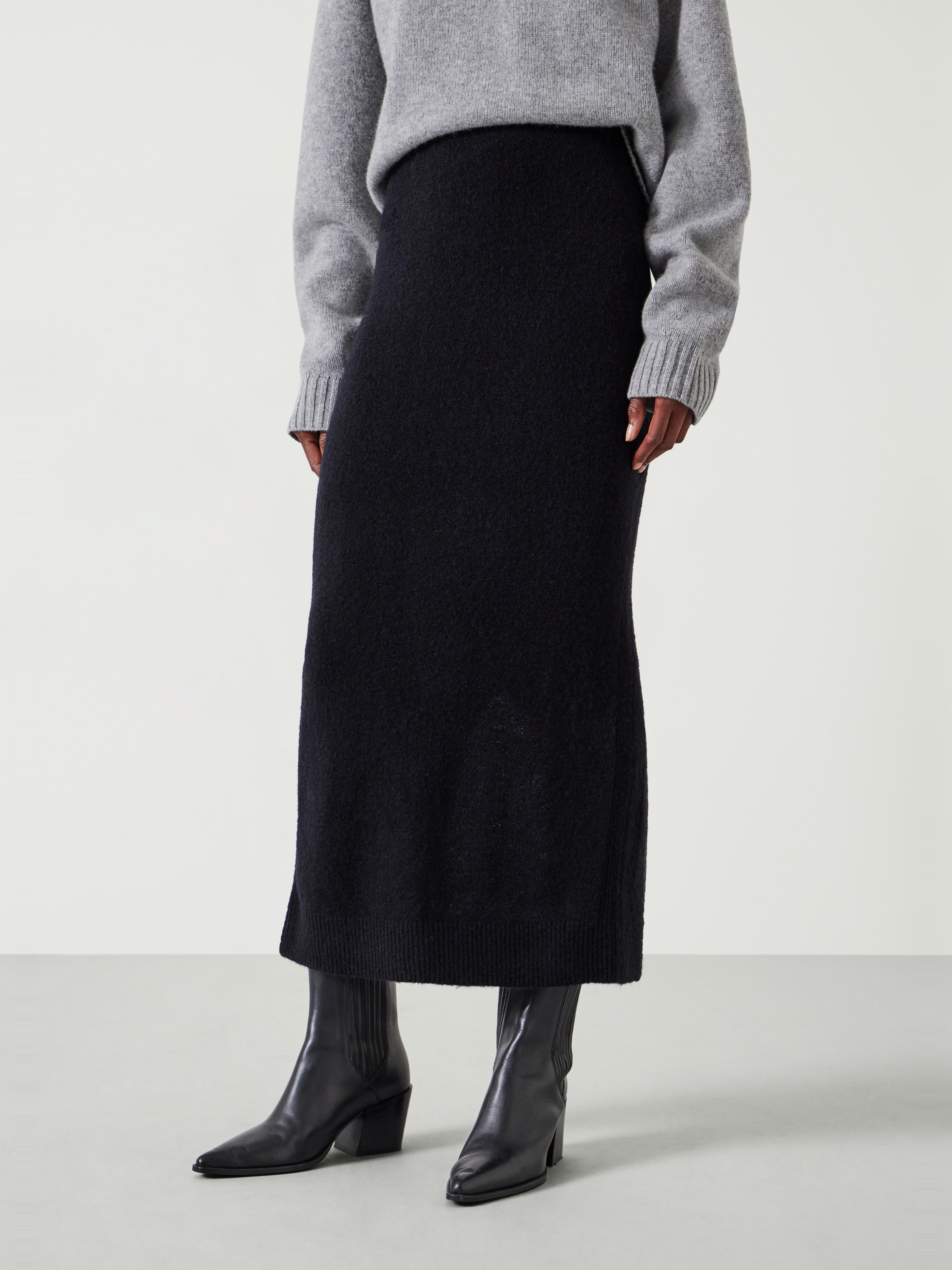 Missy Slim Knitted Wool Blend Midi Skirt