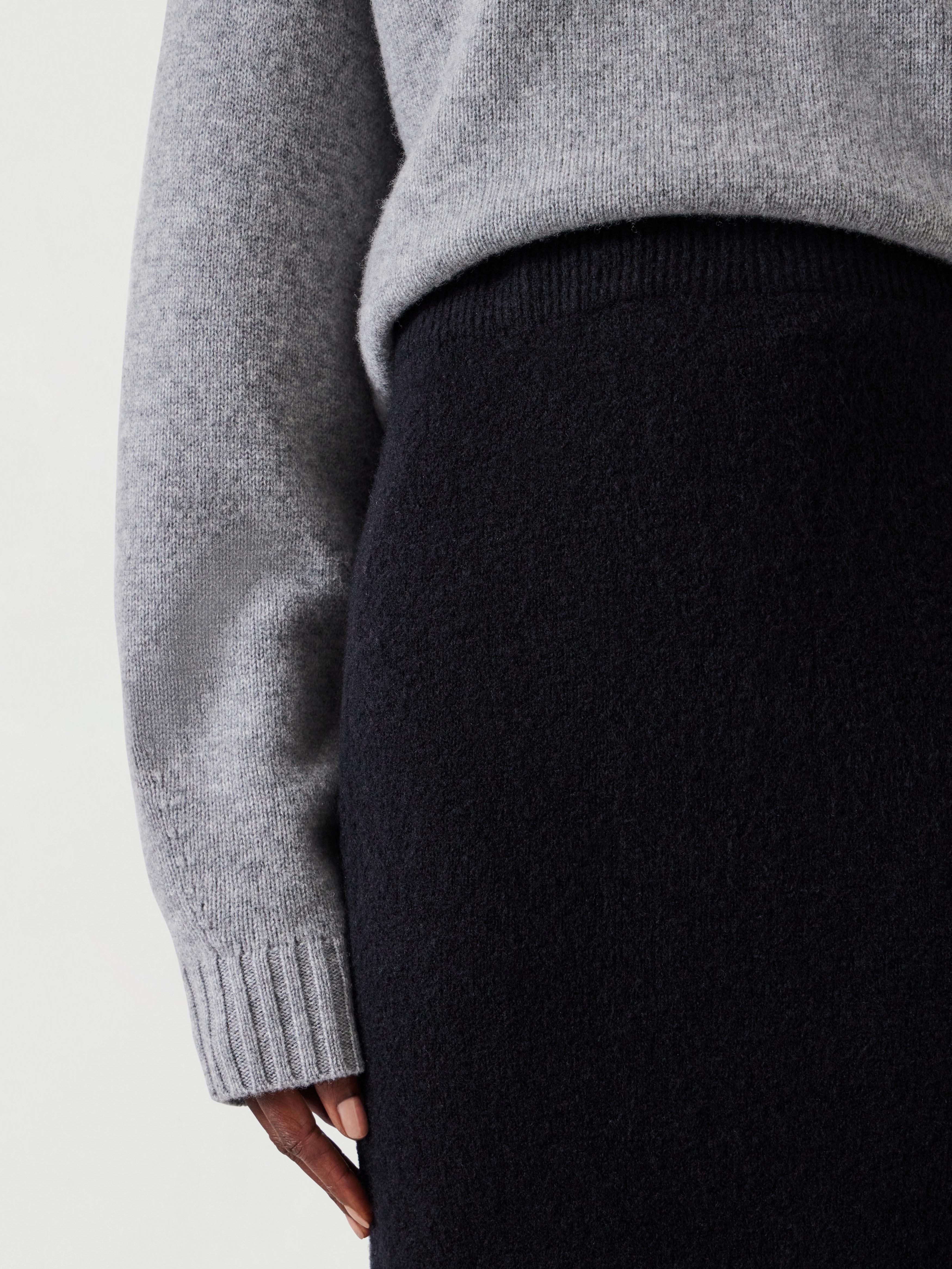 Missy Slim Knitted Wool Blend Midi Skirt