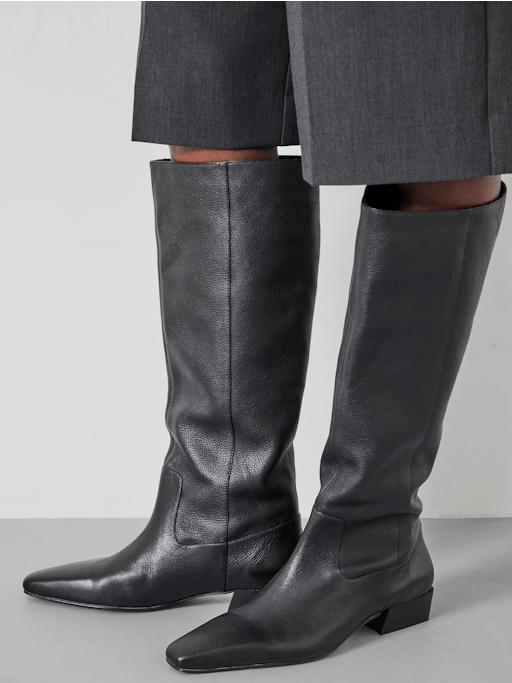 Square Toe Knee High Boots
