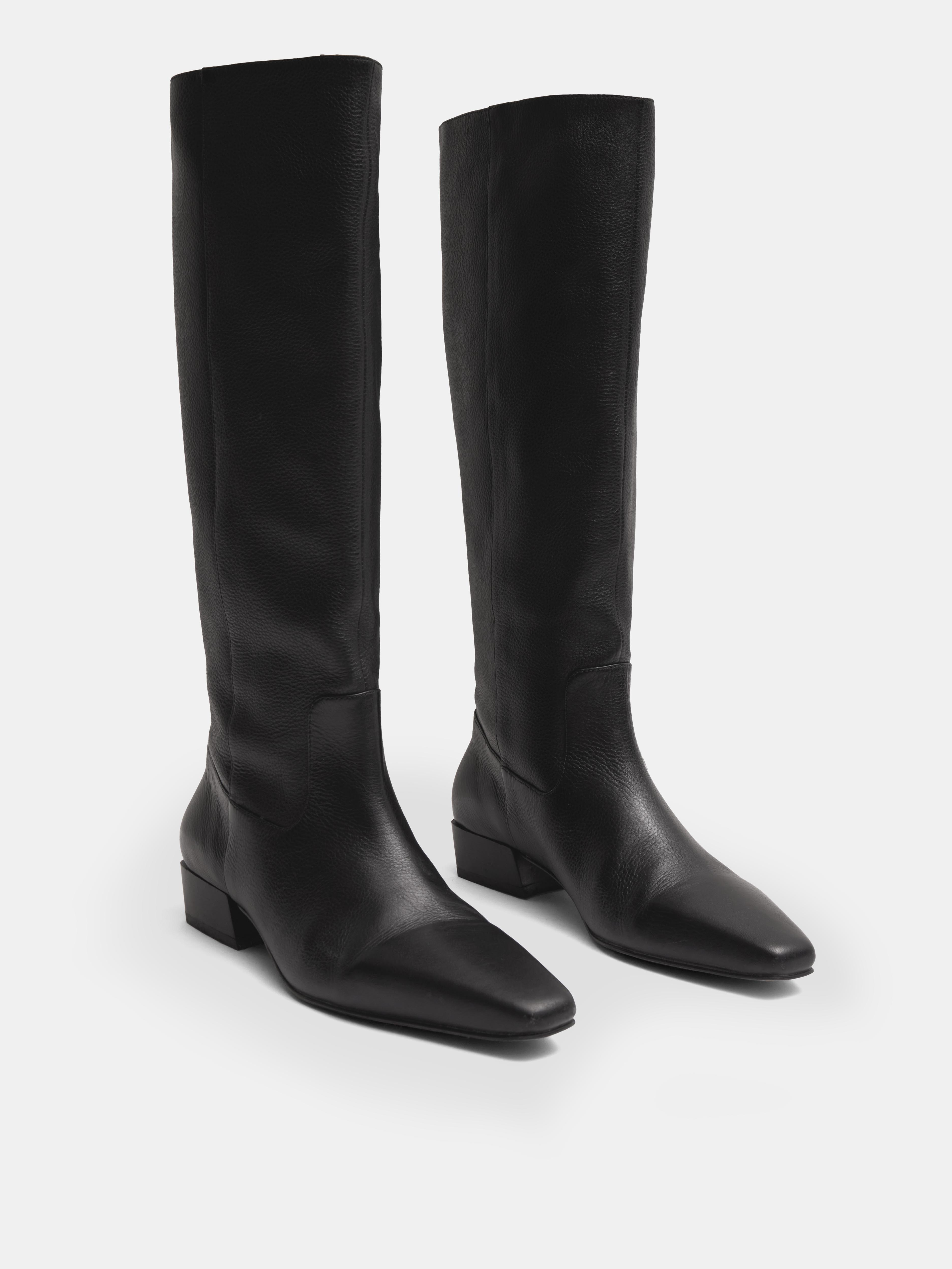 Square Toe Knee High Boots
