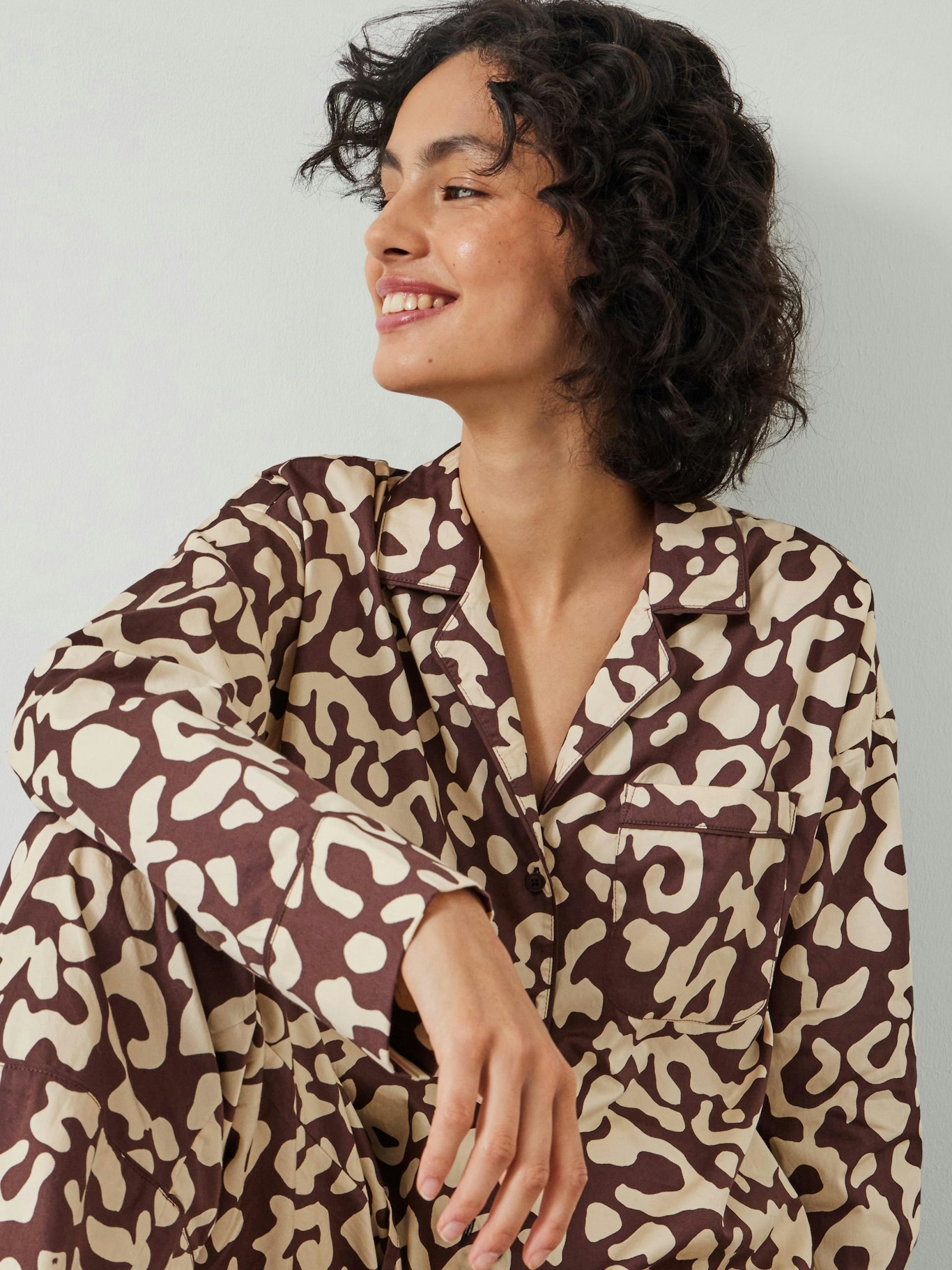 012604-4734-02 Angelina Cotton Satin Animal Print Pyjamas