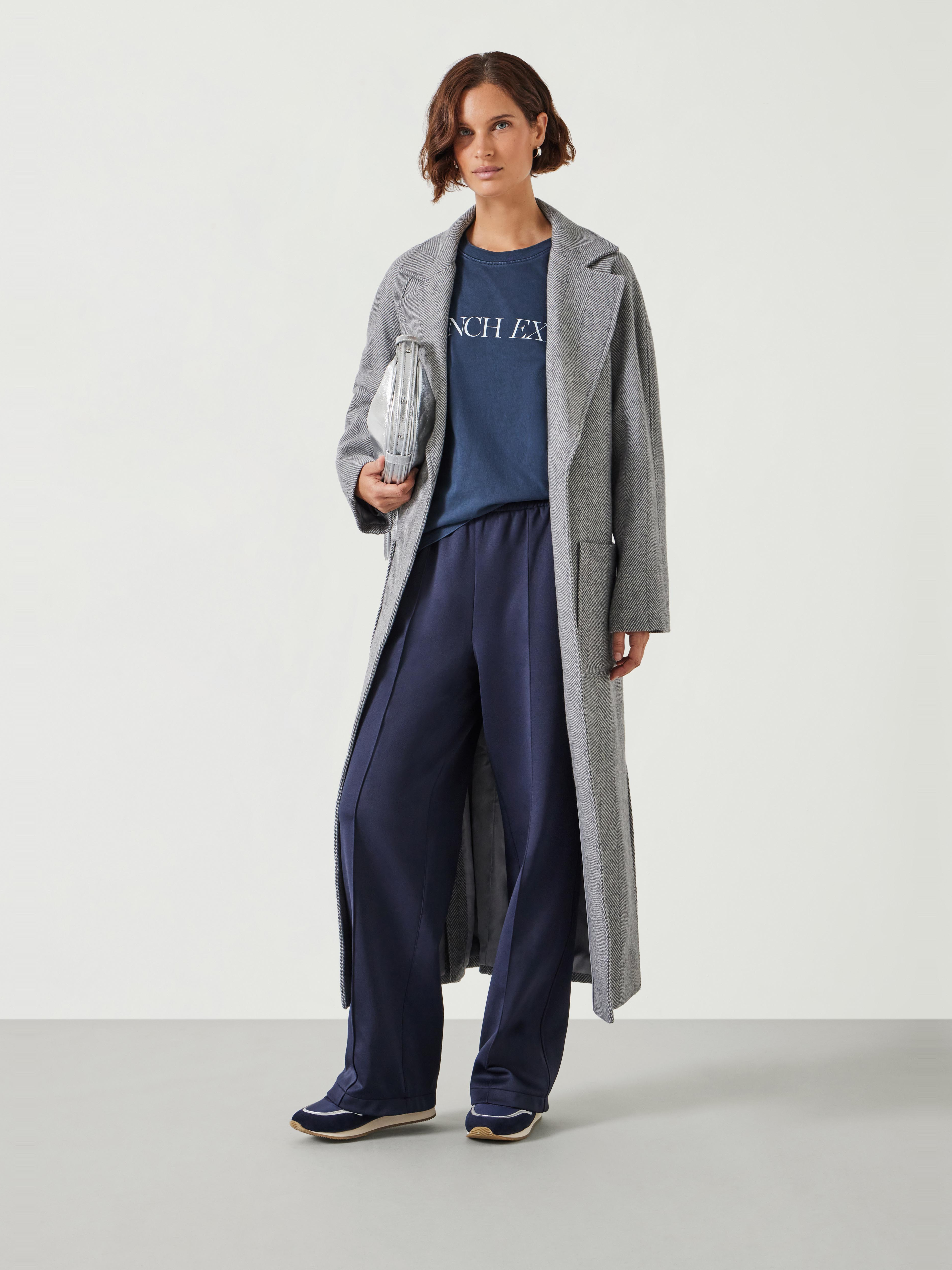 Kaitlin Wool Blend Herringbone Coat