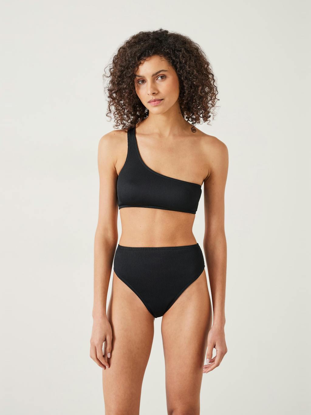 010396-0456-01 Olivia One Shoulder Rib Bikini Top