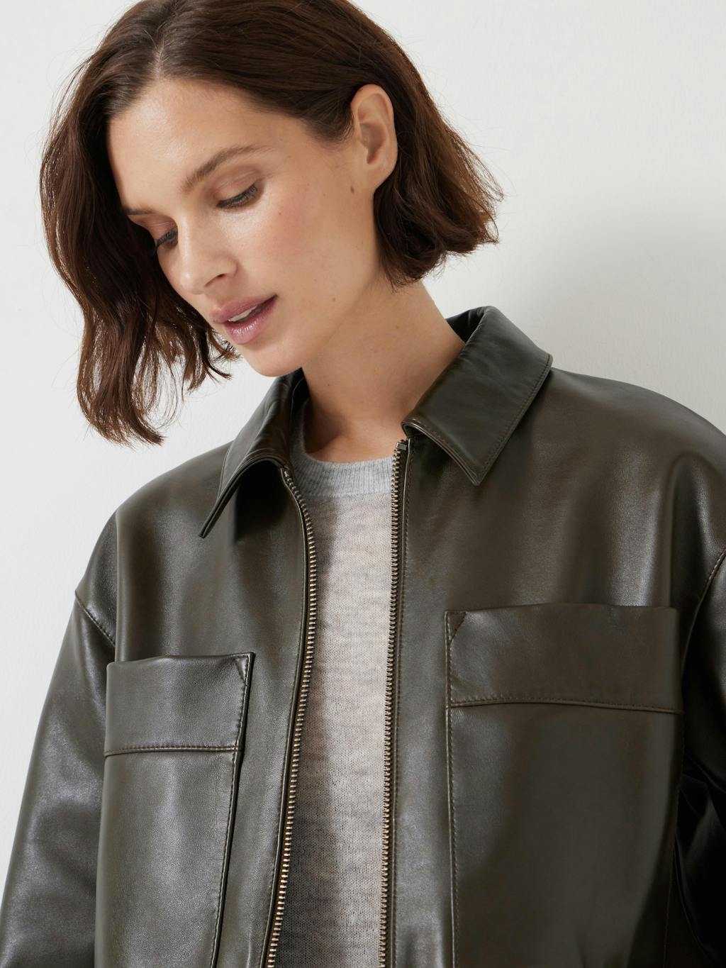 012536-2295-04 Zip Front Leather Jacket