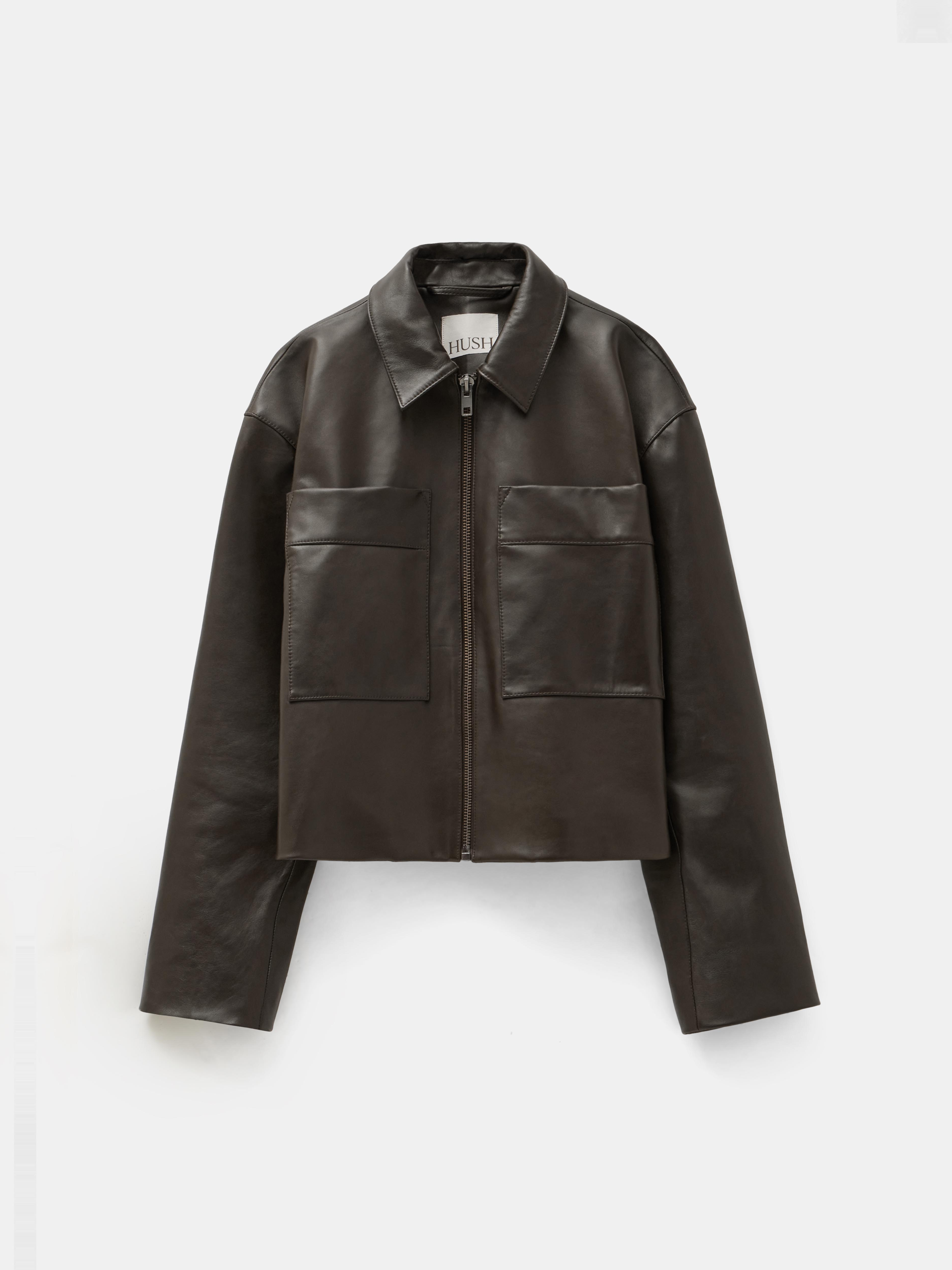Zip Front Leather Jacket