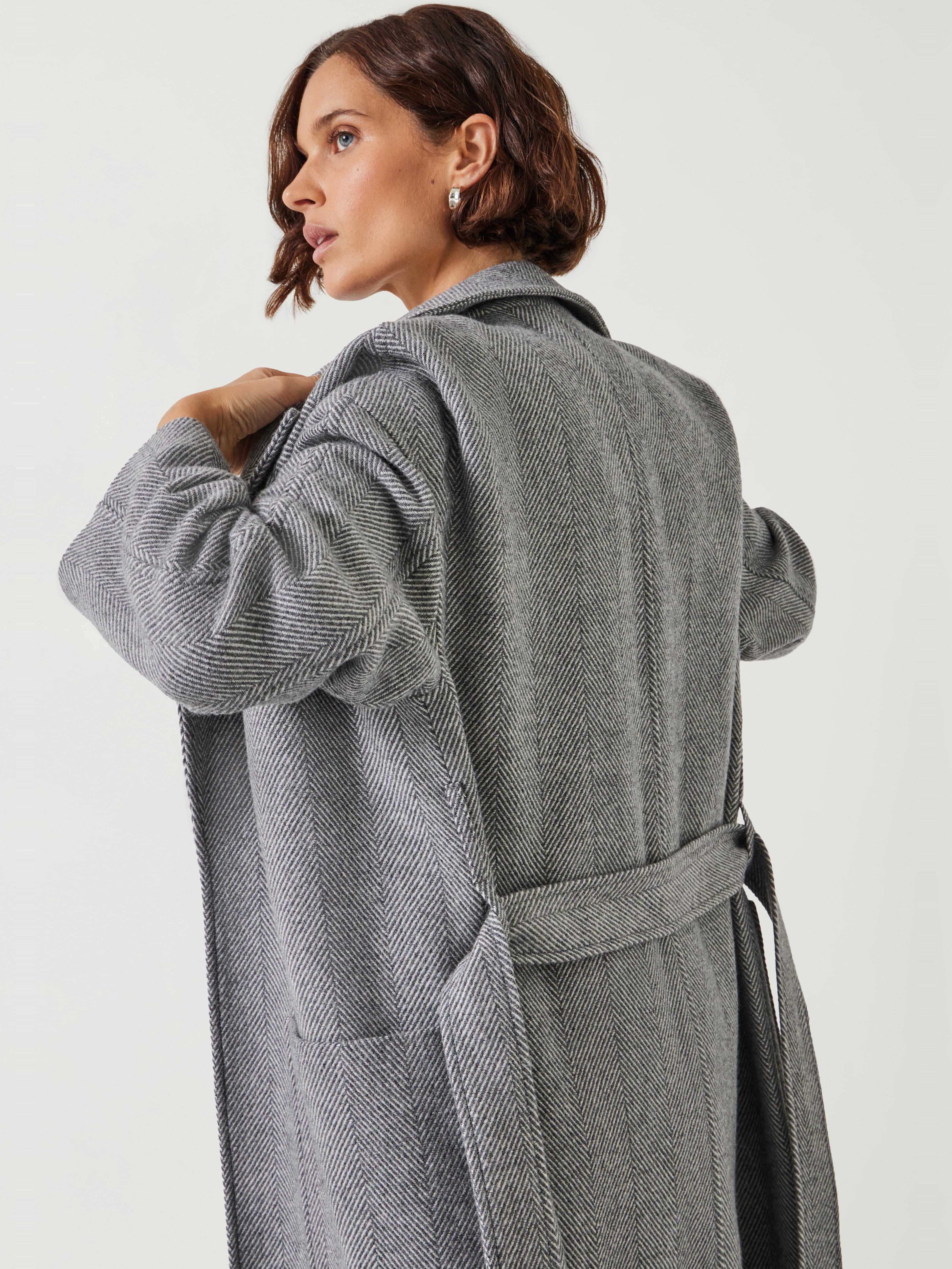 Kaitlin Wool Blend Herringbone Coat