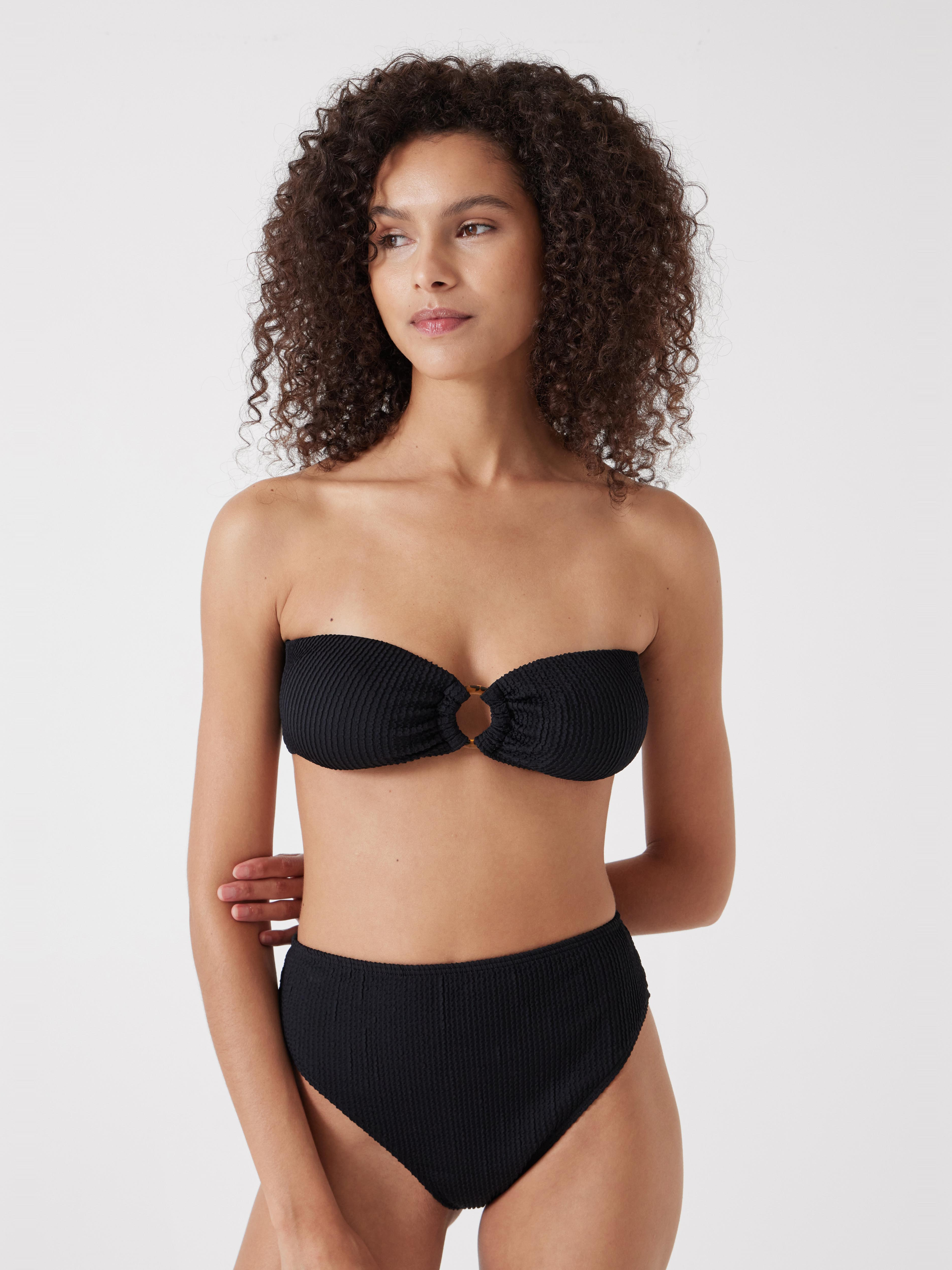 Ring Bandeau Crinkle Bikini Top