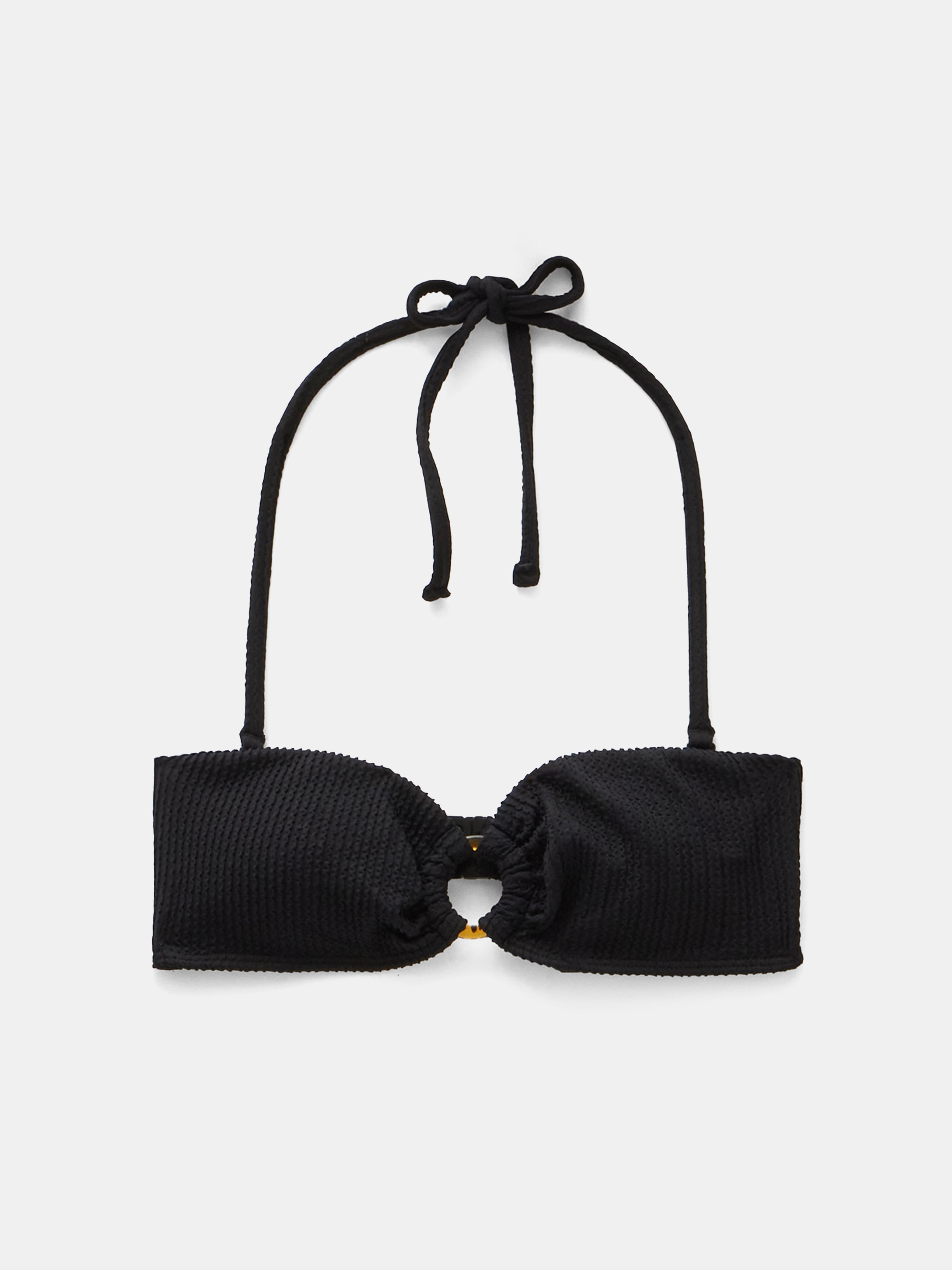 Ring Bandeau Crinkle Bikini Top