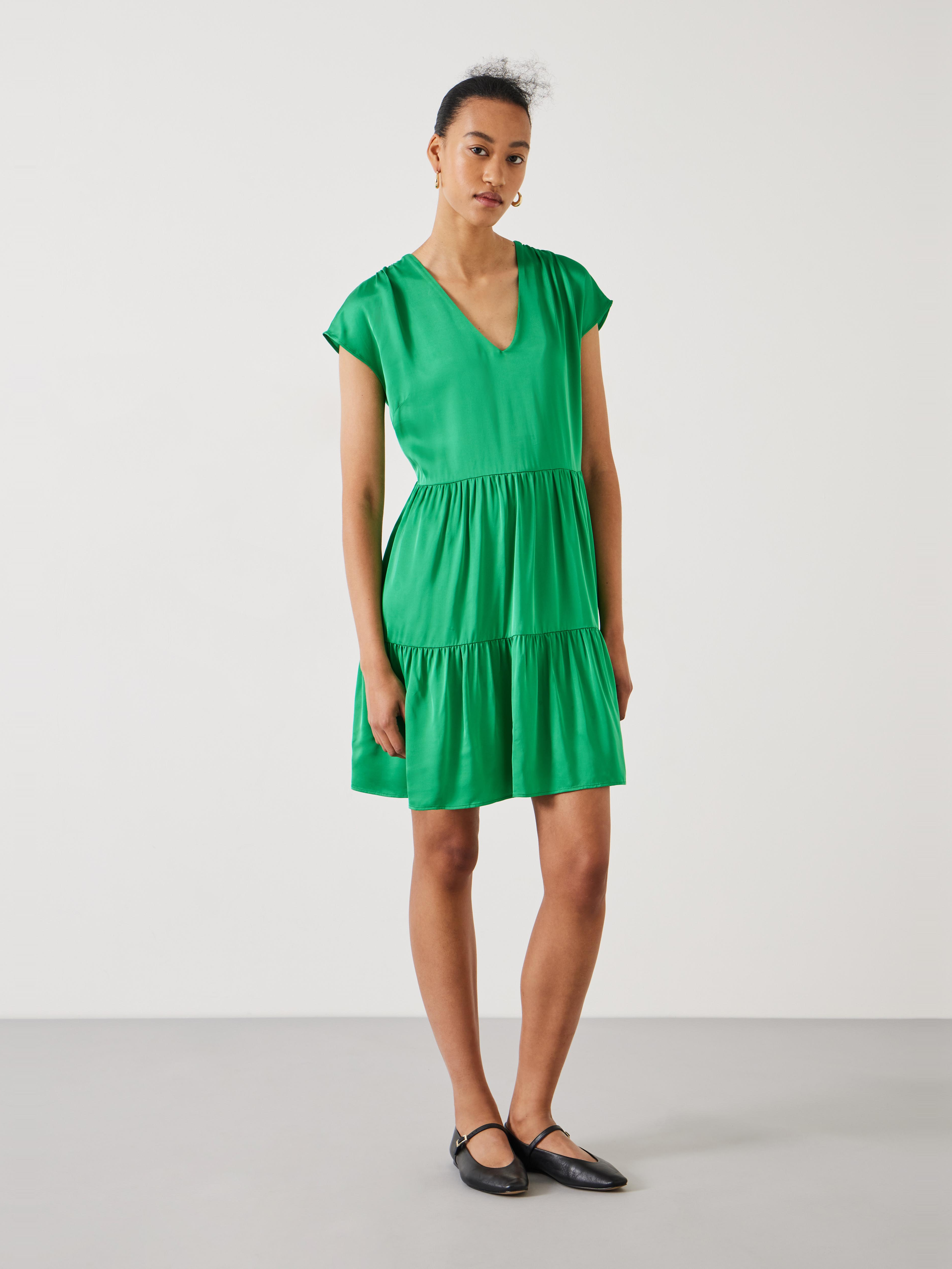 Lily Oversized Satin Gathers Mini Dress