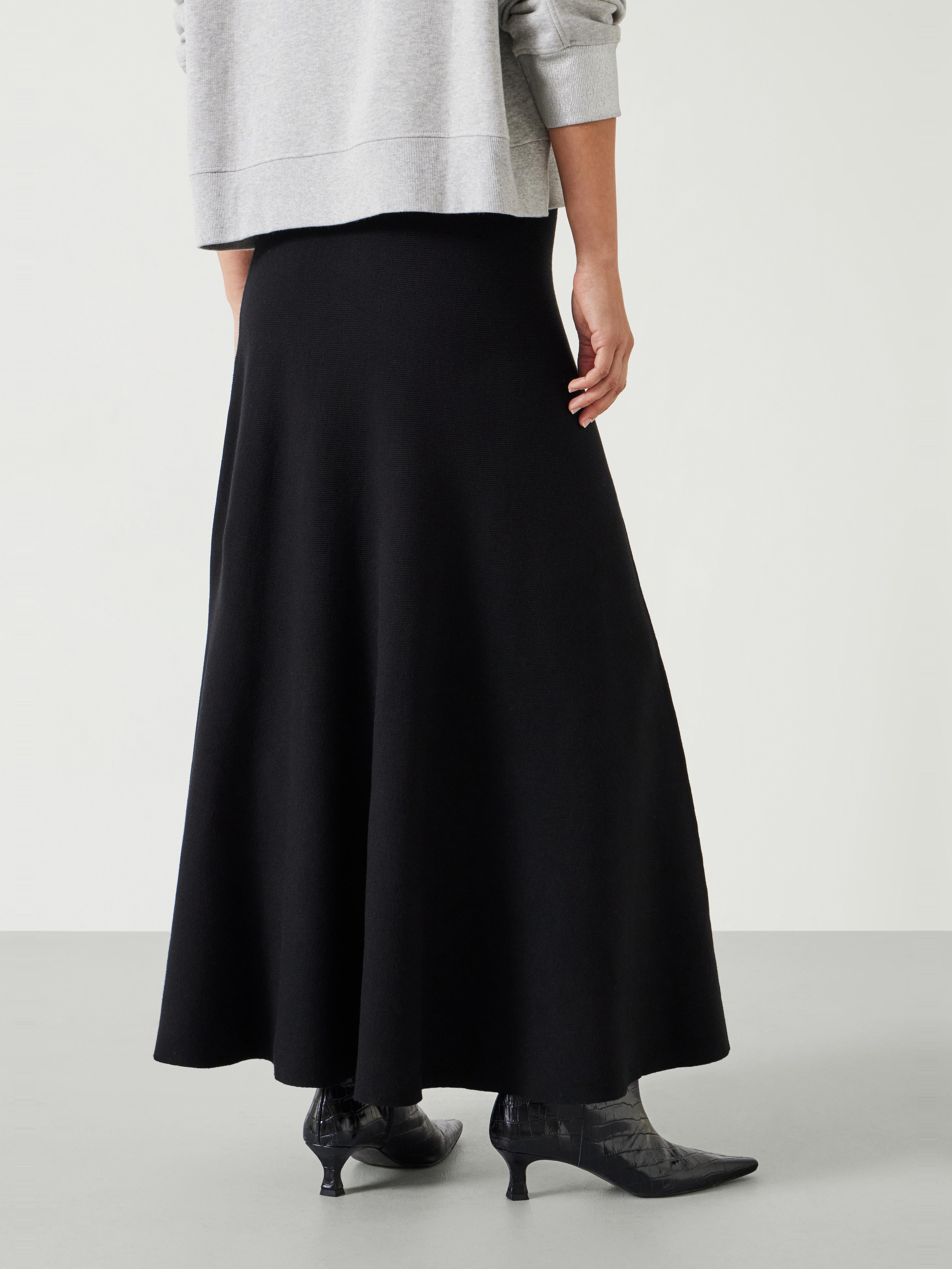 Zola Volume Knitted Midi Skirt | Black | hush